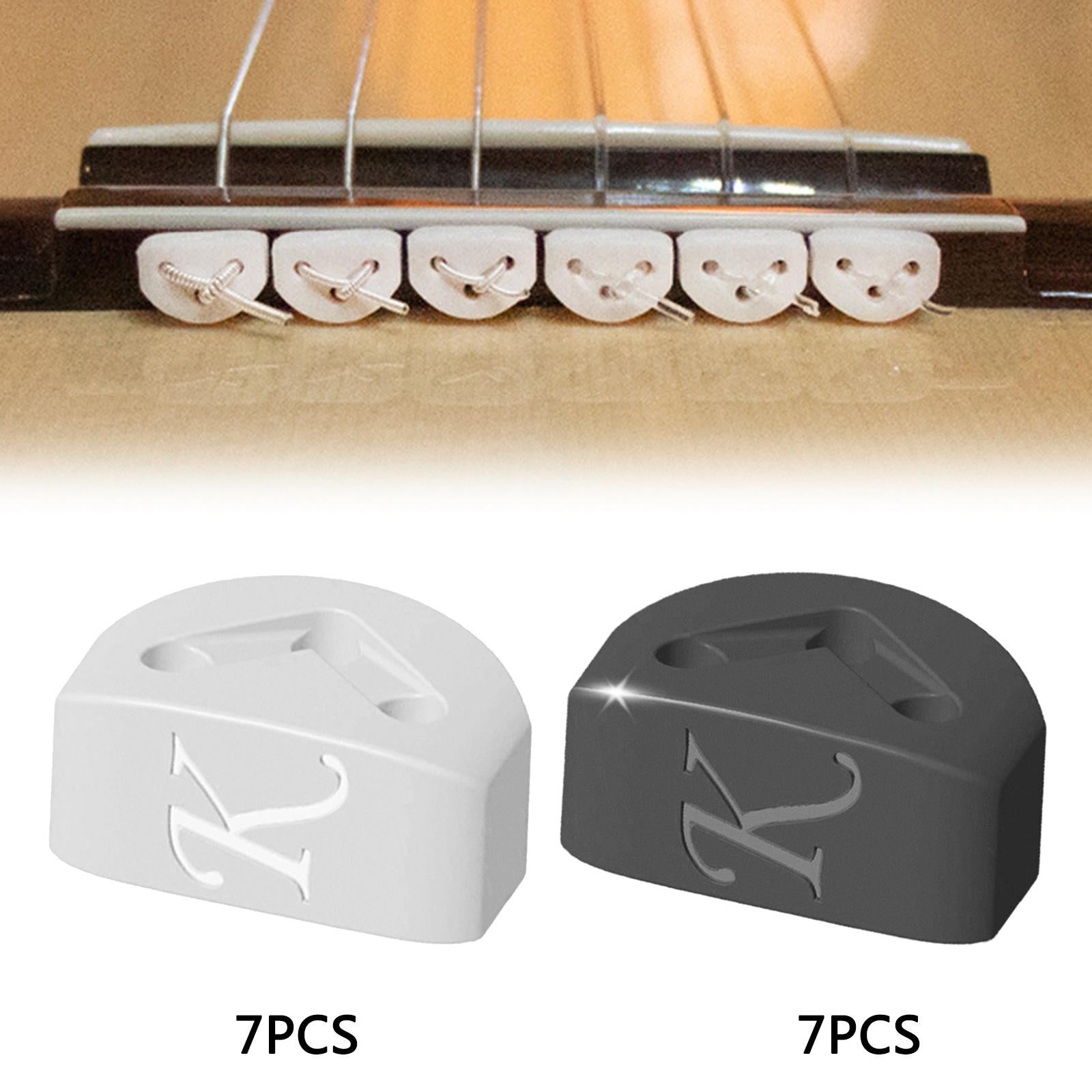 7 Pieces Guitar String Retainer String Buckle for Classical Guitar Accessory White