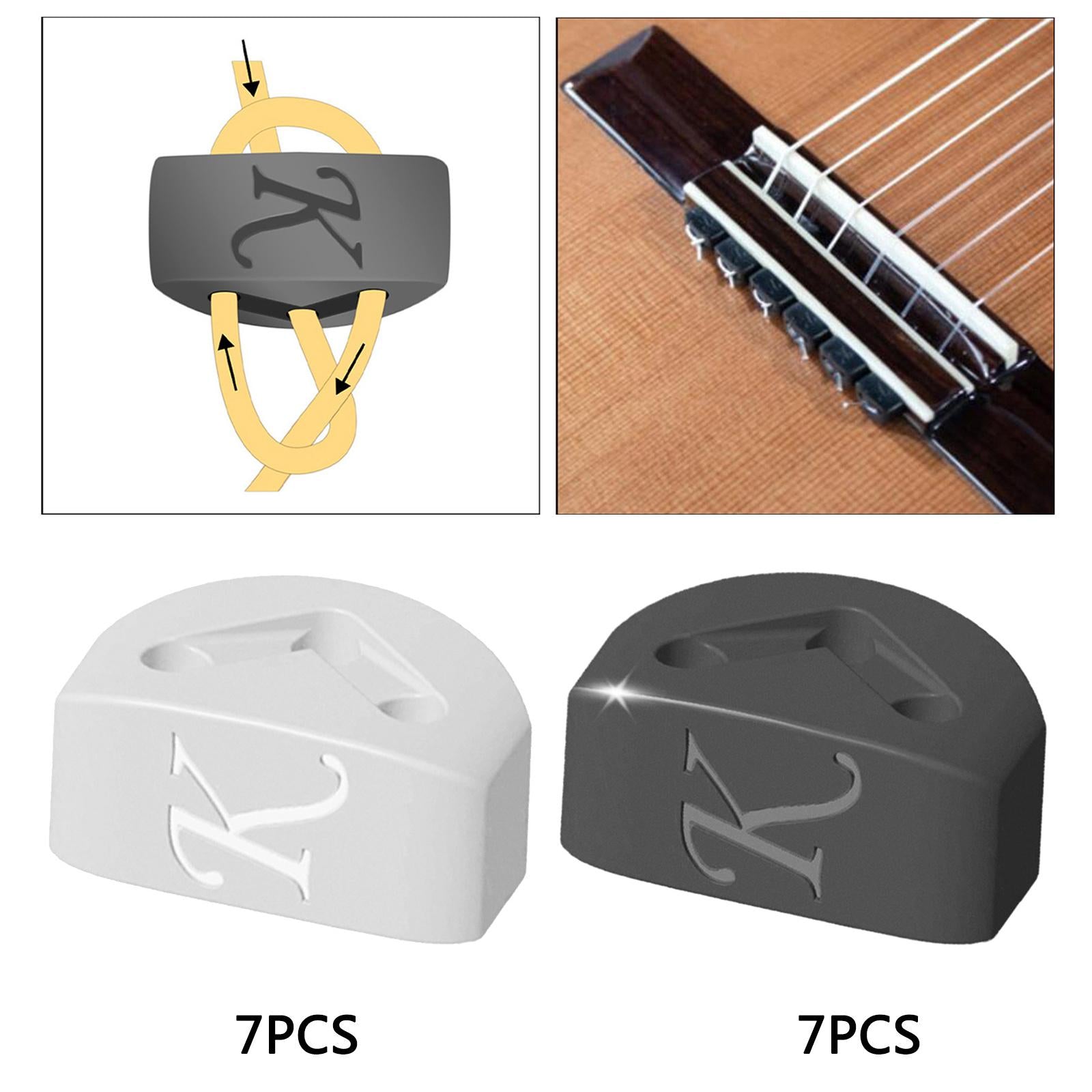 7 Pieces Guitar String Retainer String Buckle for Classical Guitar Accessory White