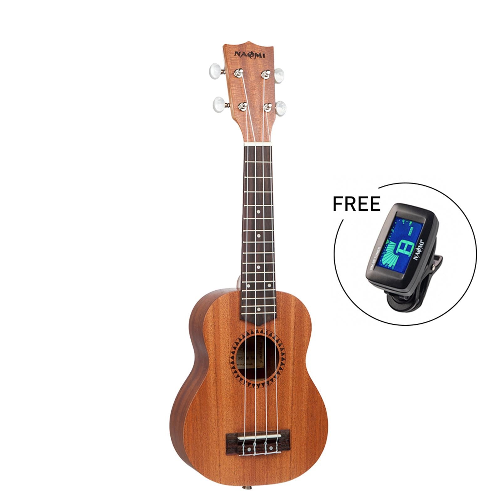 Wooden 21 inch Soprano Ukulele 4 Strings Accessories for Learning Starter