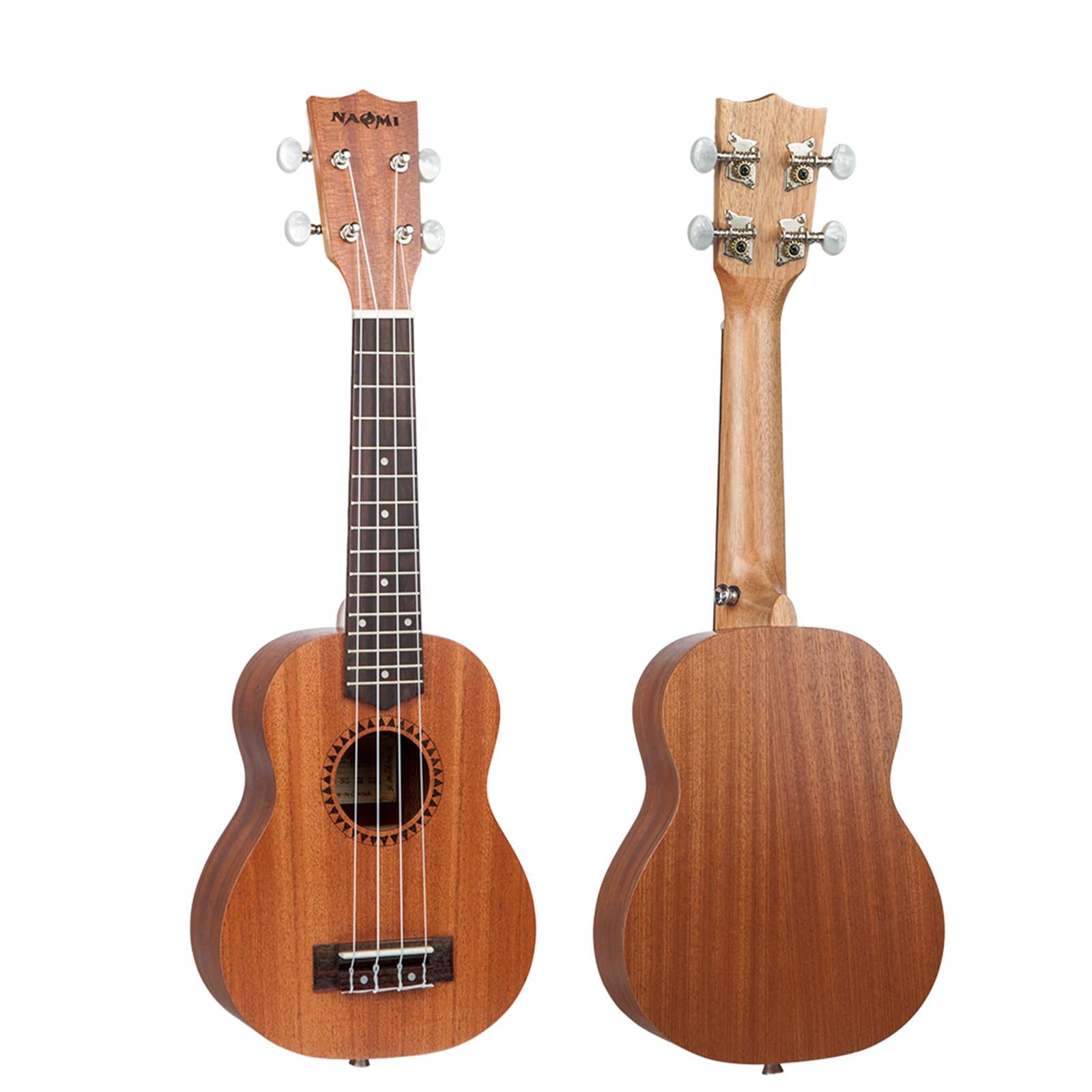 Wooden 21 inch Soprano Ukulele 4 Strings Accessories for Learning Starter