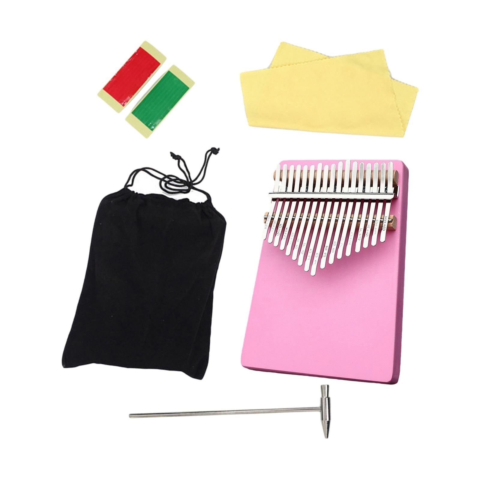 Kalimba Thumb Piano 17 Keys Easy to Play Gift Accessories Beginners Pink