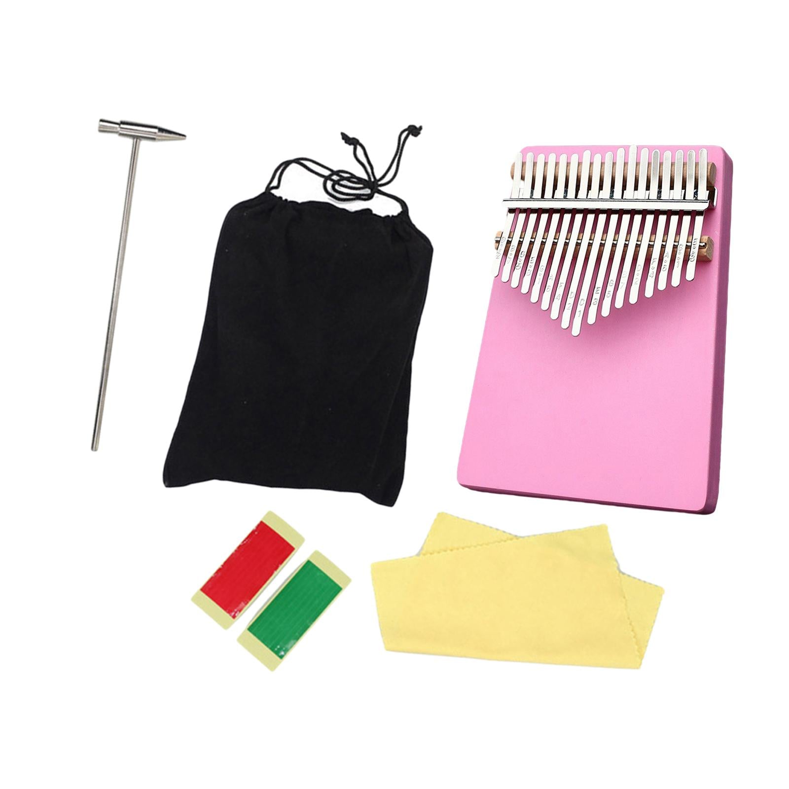 Kalimba Thumb Piano 17 Keys Easy to Play Gift Accessories Beginners Pink