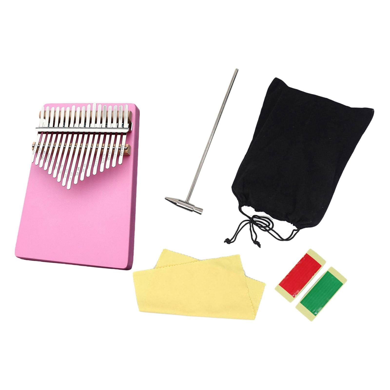 Kalimba Thumb Piano 17 Keys Easy to Play Gift Accessories Beginners Pink
