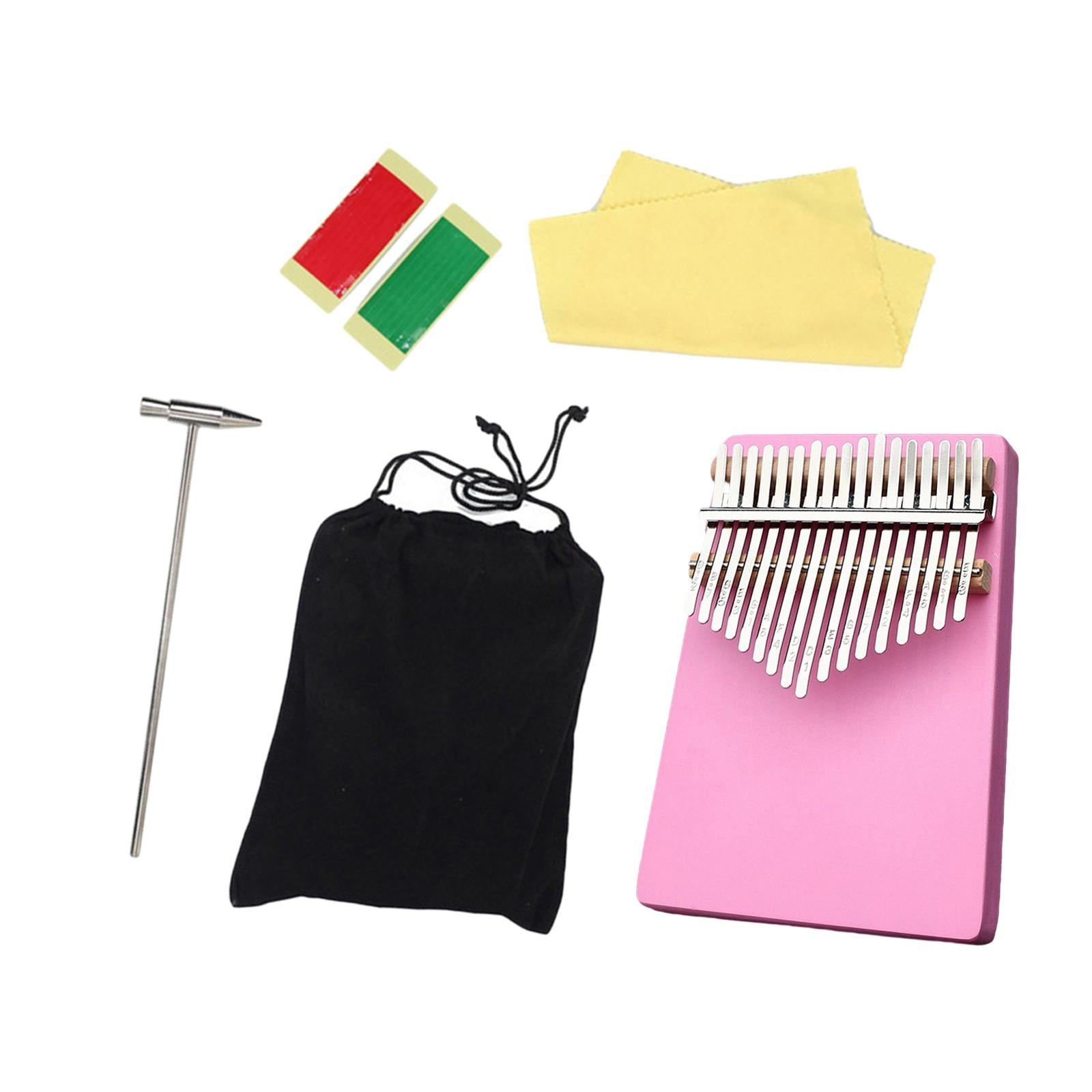 Kalimba Thumb Piano 17 Keys Easy to Play Gift Accessories Beginners Pink