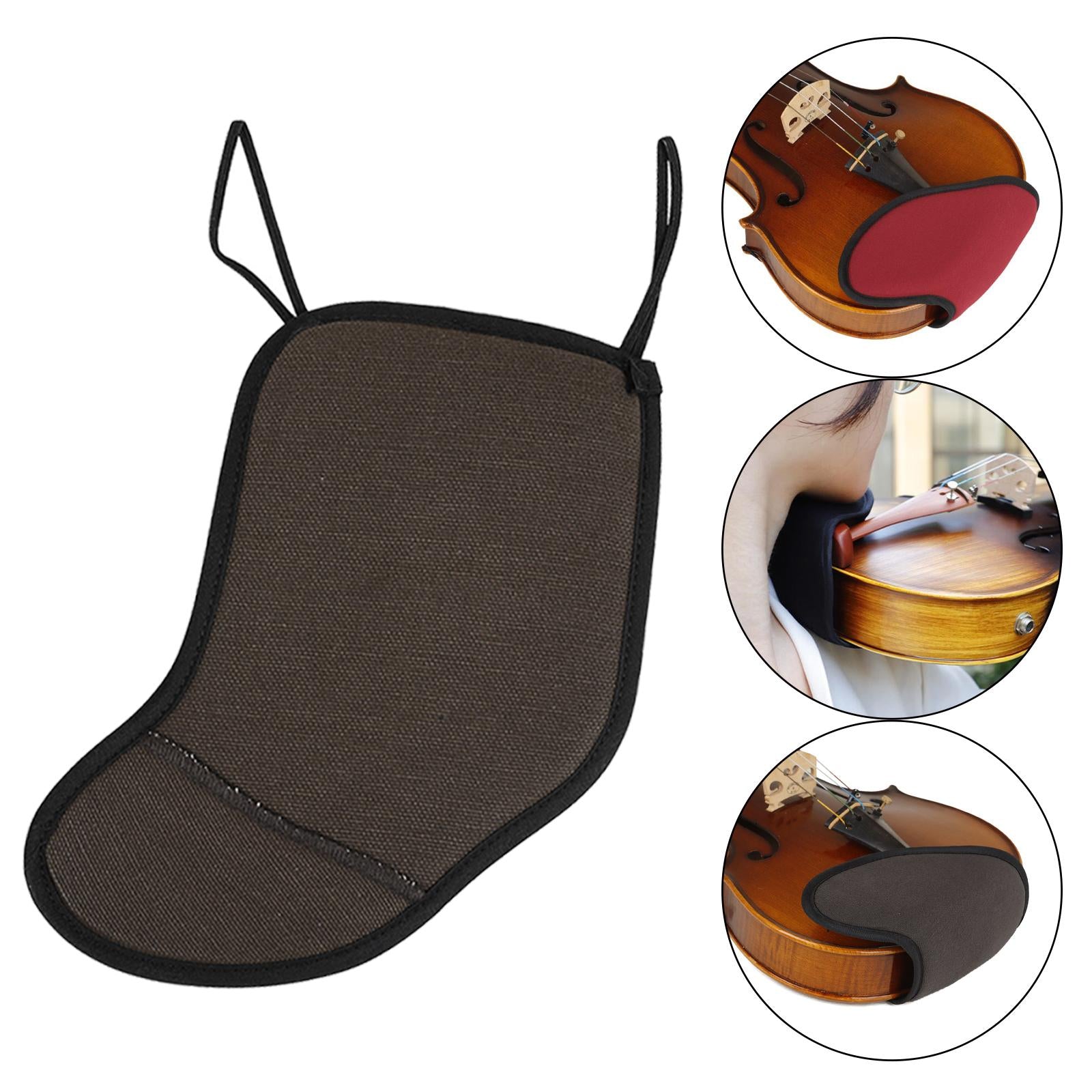 Cotton Violin Shoulder Rest Soft Violin Chin Rests for Beginners Coffee