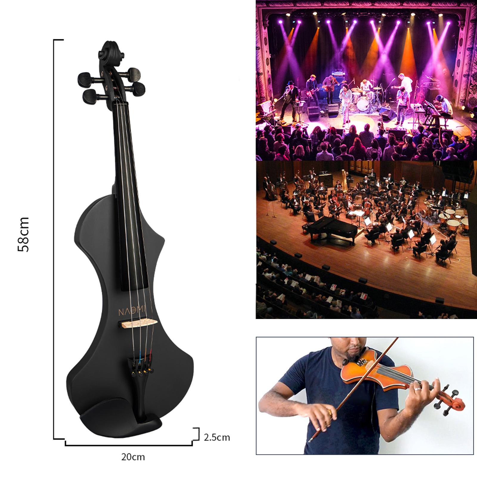 Silent Electric Violin 4/4 Carrying Bag with Performance Professional Black