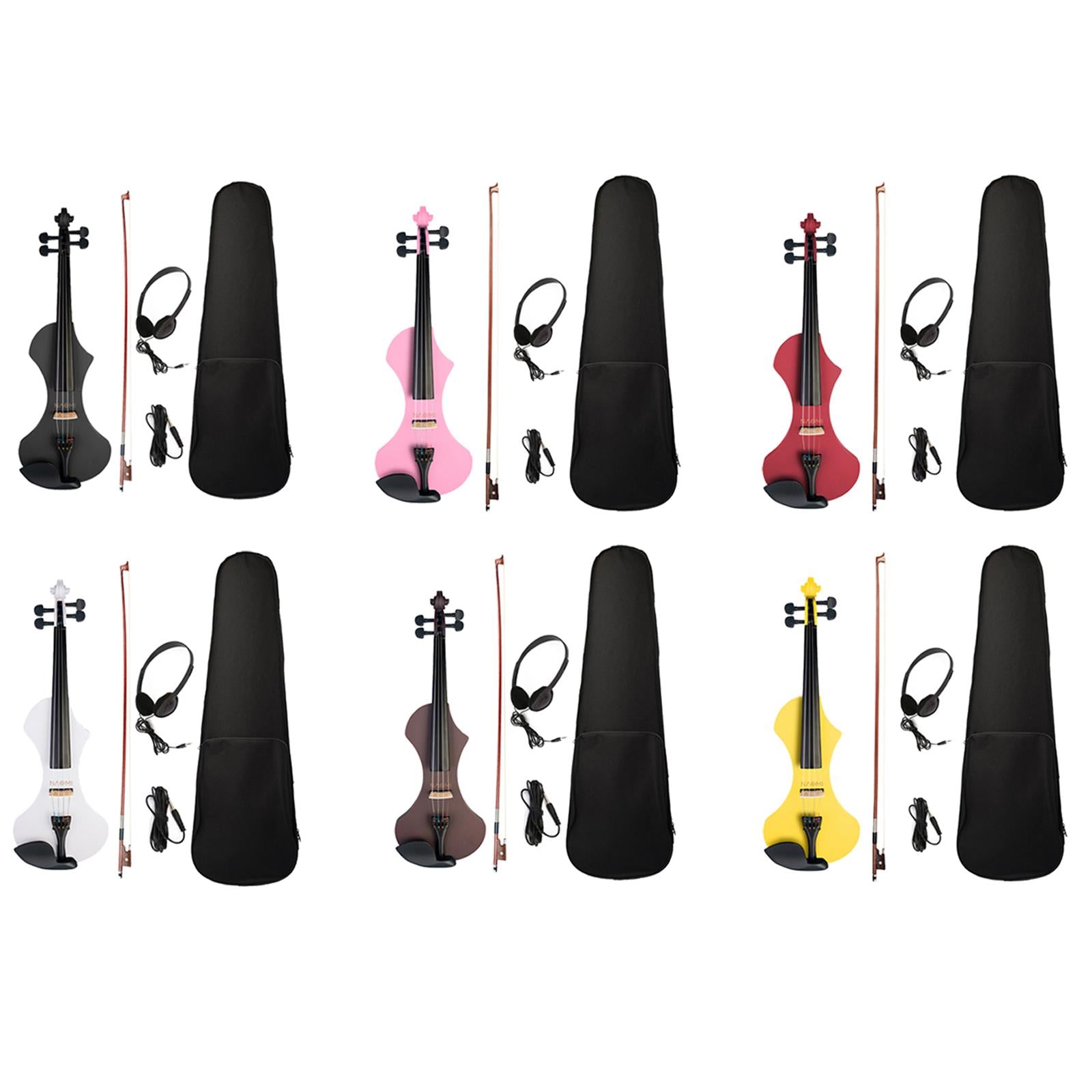 Silent Electric Violin 4/4 Carrying Bag with Performance Professional Black