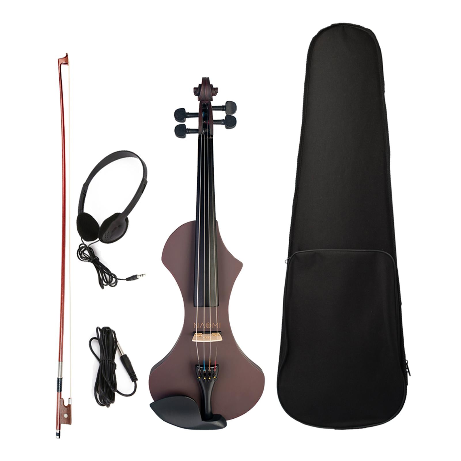 Silent Electric Violin 4/4 Carrying Bag with Performance Professional Brown