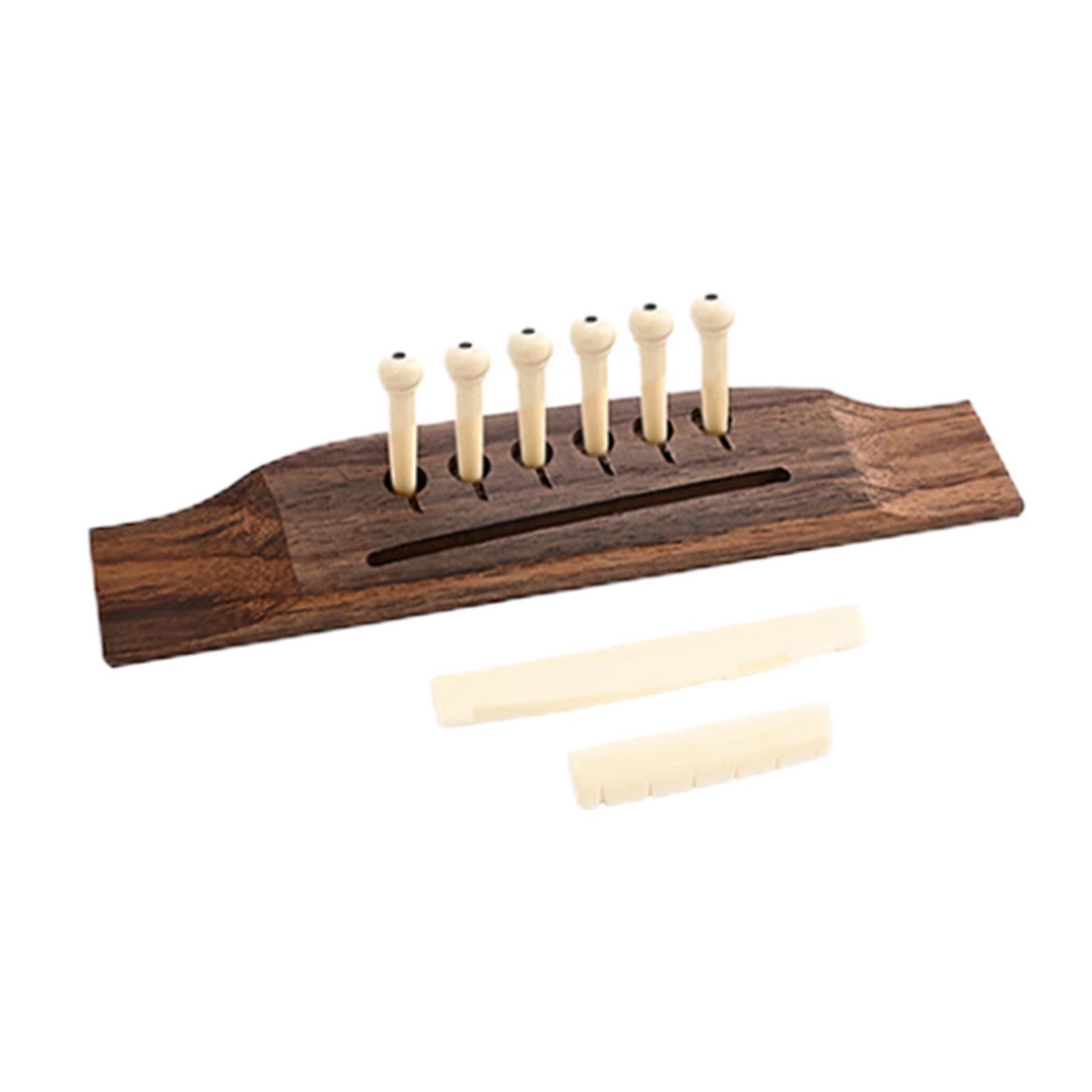 Acoustic Guitar Bridge with 6 Pegs Bridge Saddle Replacement