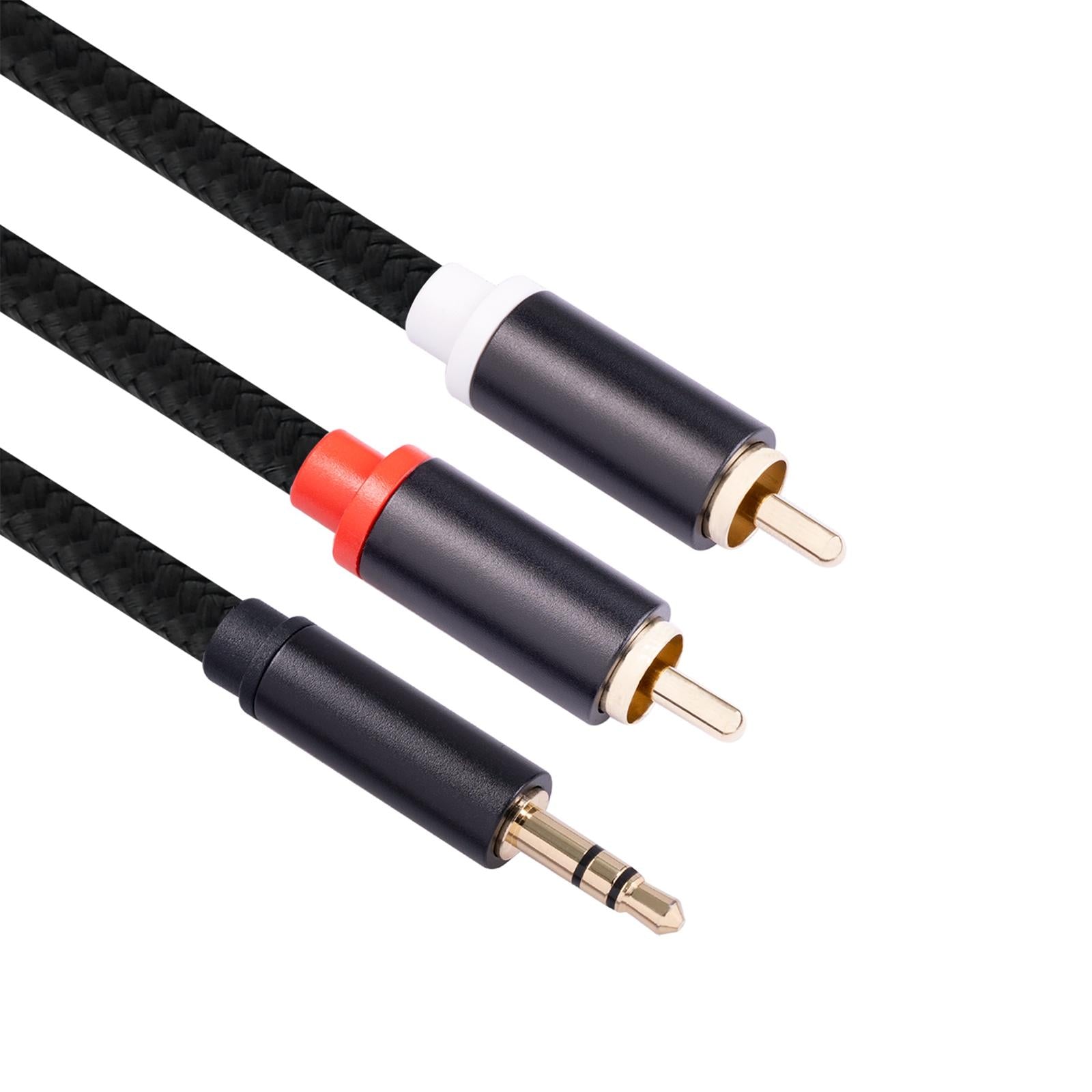 1/1.8/3M 3.5mm 2RCA M to Male Audio Cable Hi Fi Stereo AUX Cord Adapter 3M