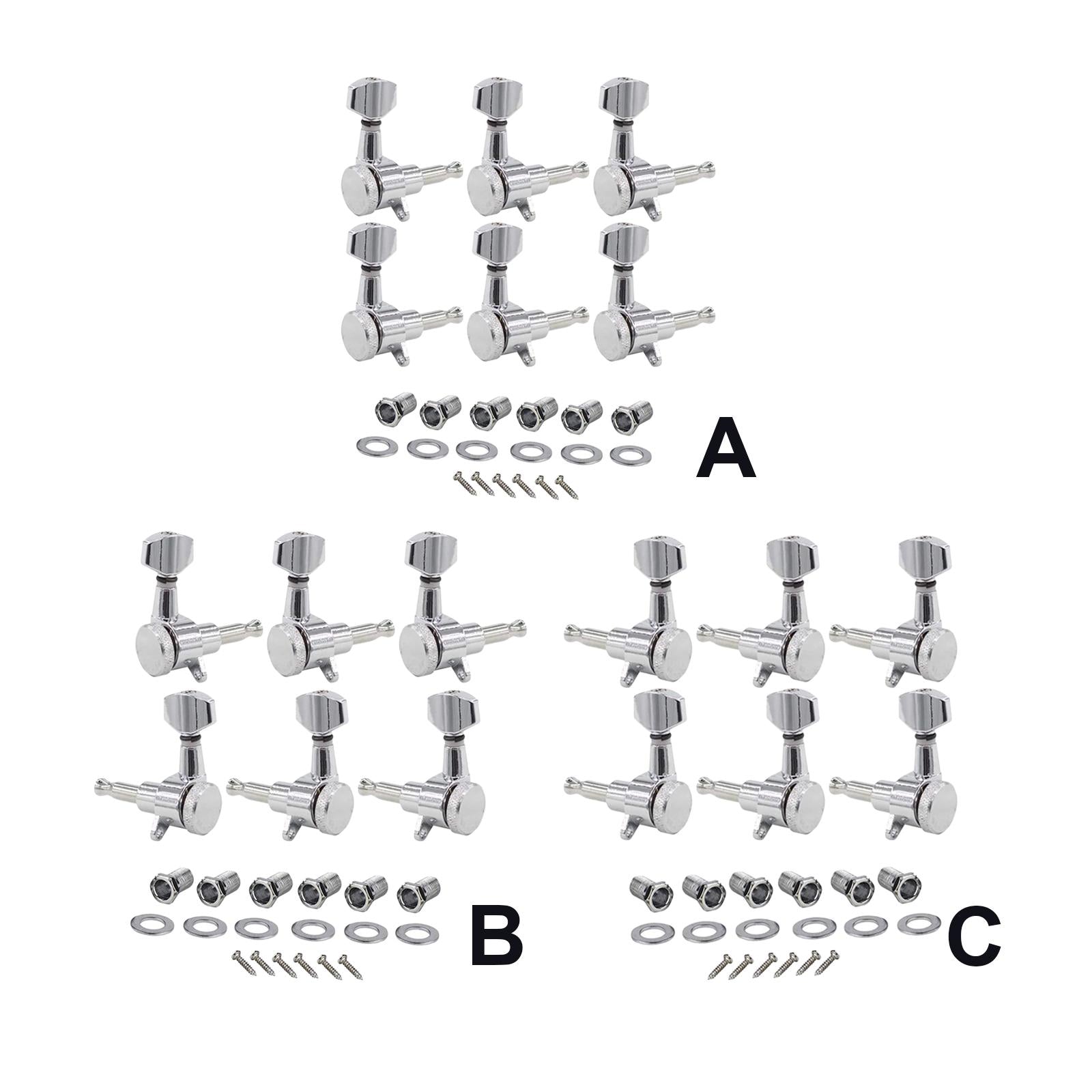 Guitar Locking Pegs Keys Guitar Parts Headstocks Accessories Heads Set 6R