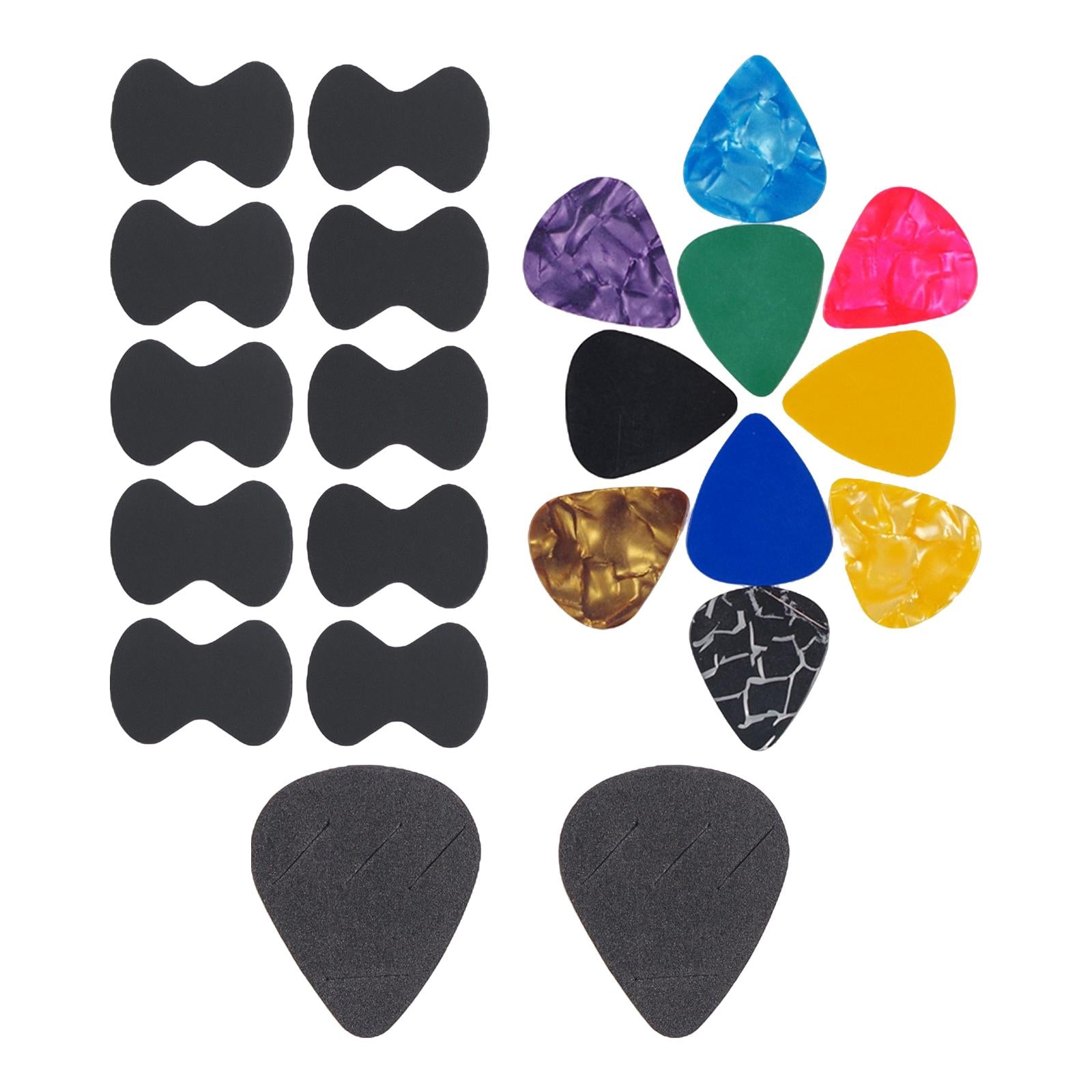 Guitar Pick Non-Slip Grip for Electric Bass Acoustic Guitar Black 22pcs