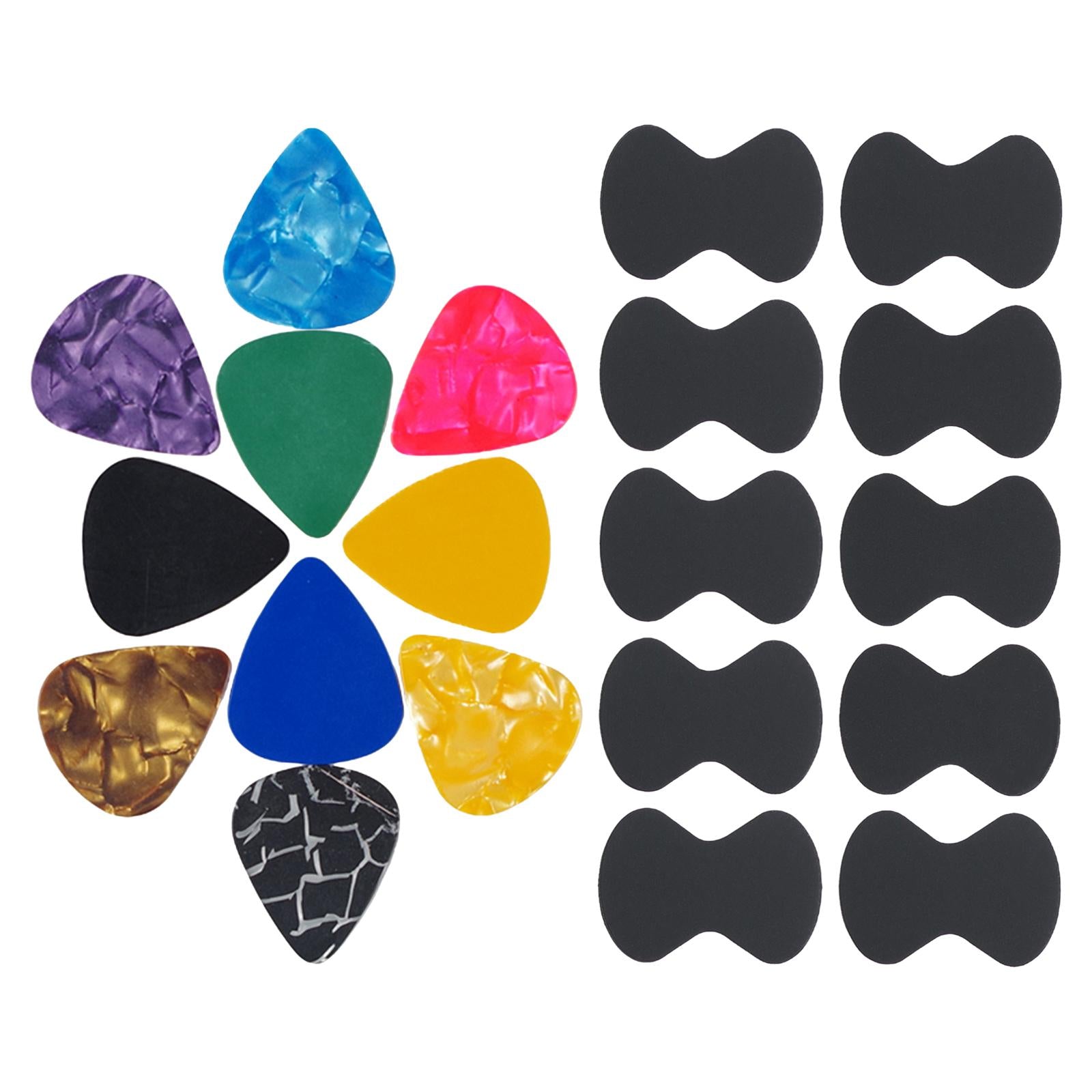 Guitar Pick Non-Slip Grip for Electric Bass Acoustic Guitar Black 20pcs