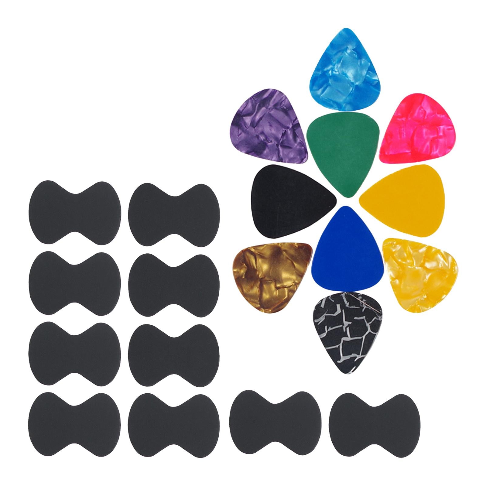 Guitar Pick Non-Slip Grip for Electric Bass Acoustic Guitar Black 20pcs