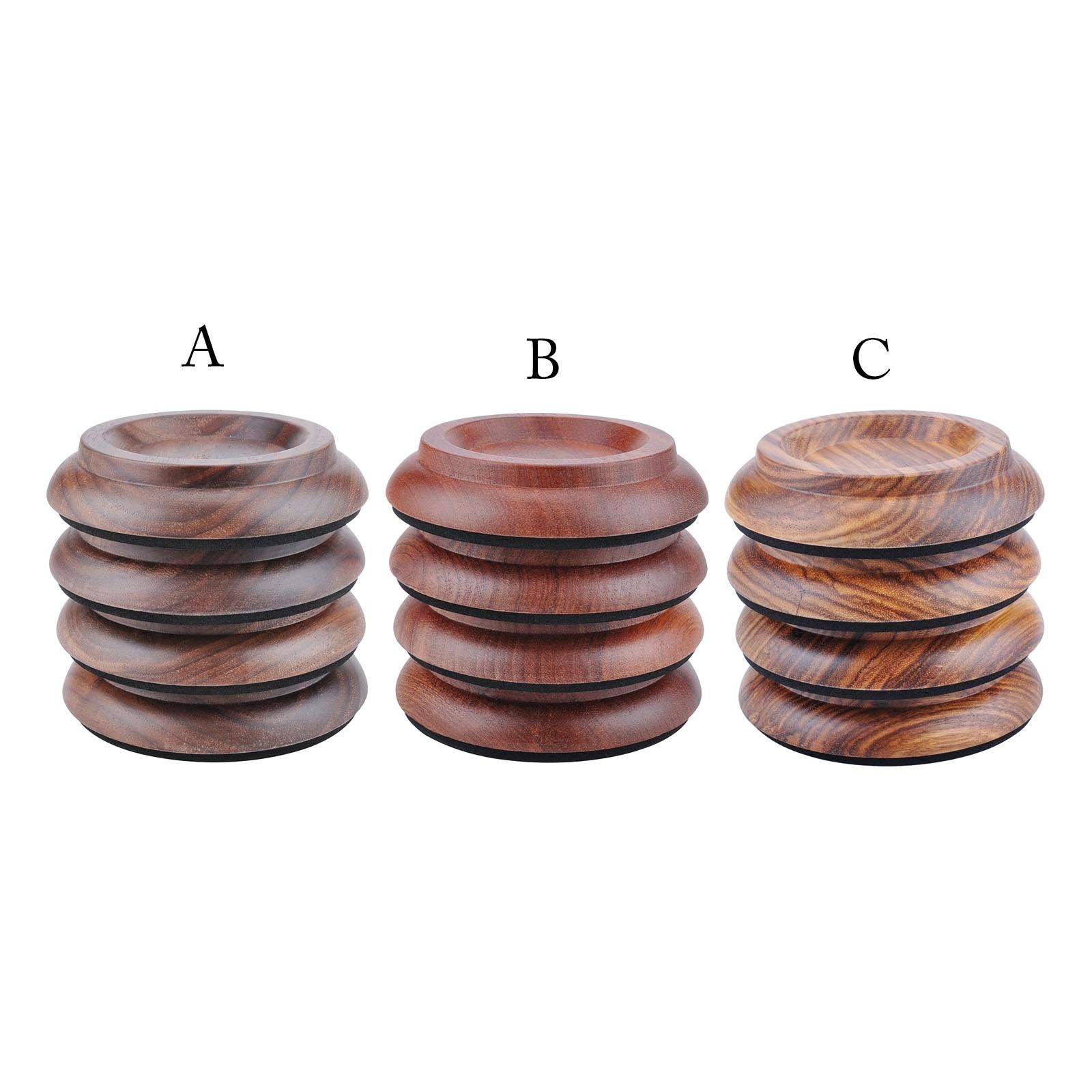 4 Pieces Anti Noise Piano Caster Cups Piano Accessories Black Walnut