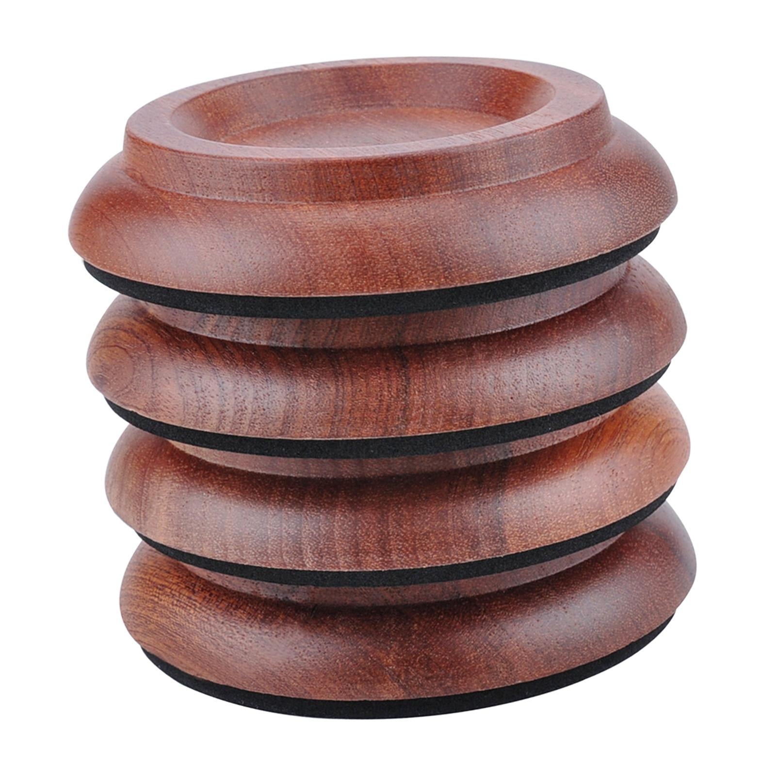 4 Pieces Anti Noise Piano Caster Cups Piano Accessories Sapele Wood