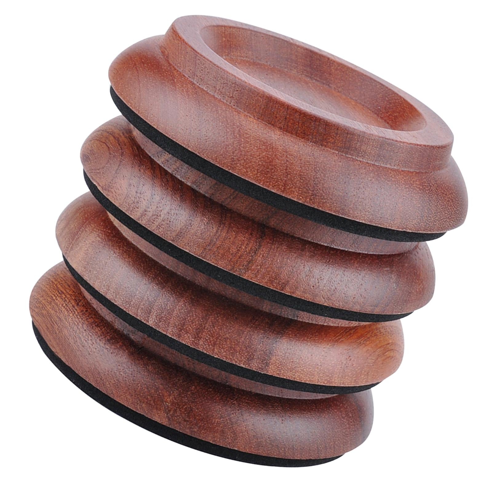 4 Pieces Anti Noise Piano Caster Cups Piano Accessories Sapele Wood