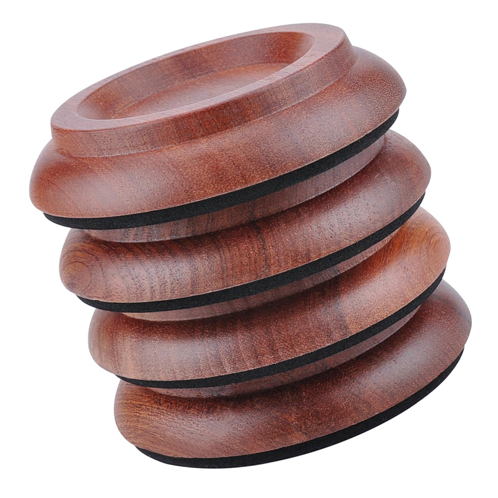 4 Pieces Anti Noise Piano Caster Cups Piano Accessories Sapele Wood