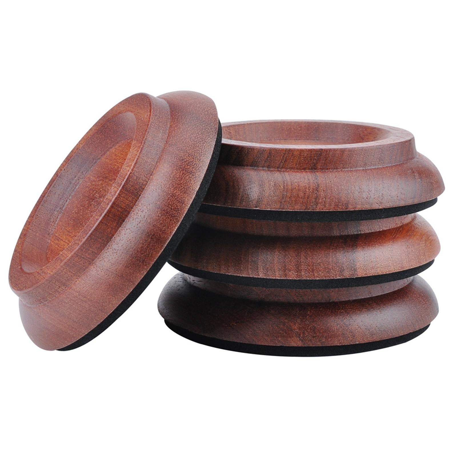 4 Pieces Anti Noise Piano Caster Cups Piano Accessories Sapele Wood