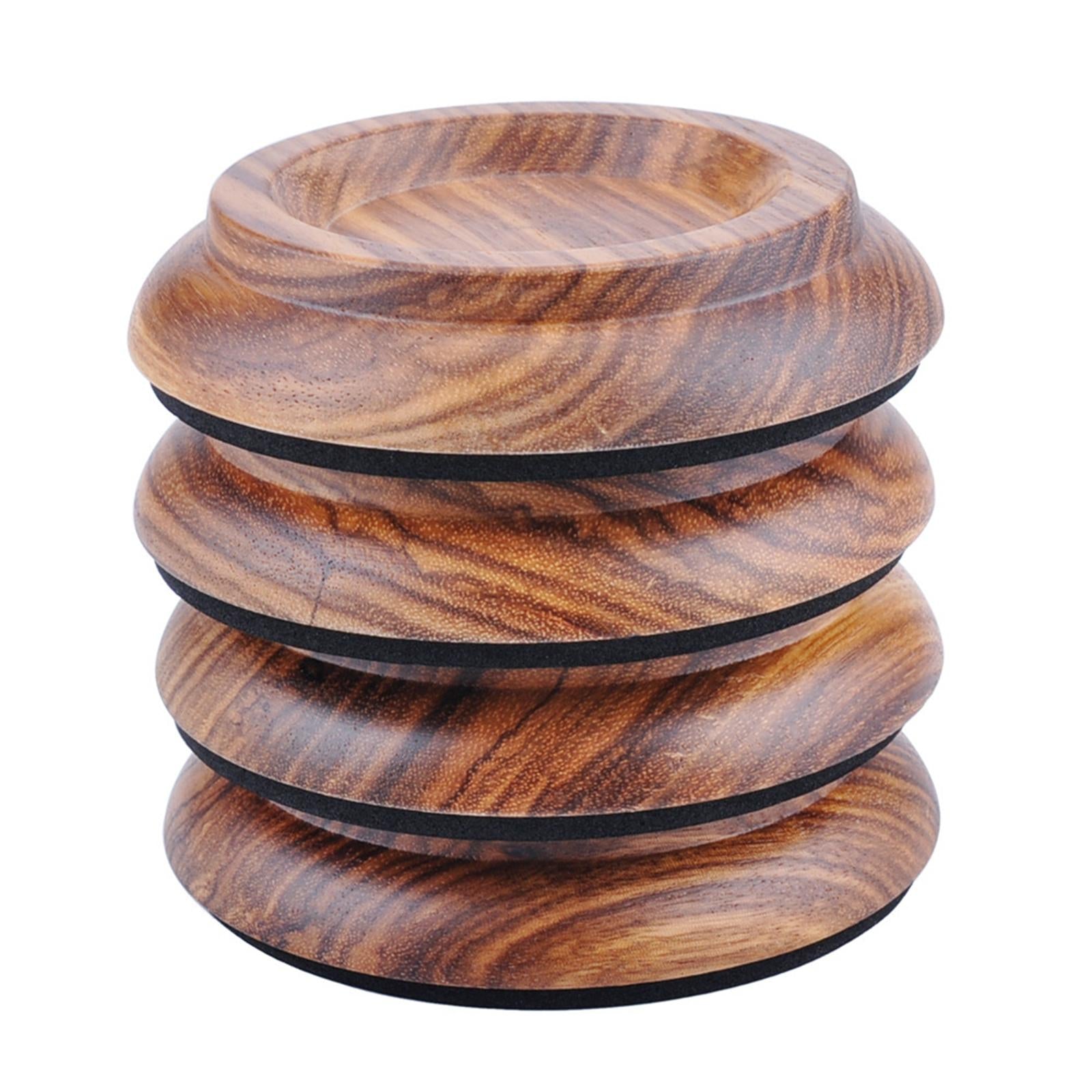 4 Pieces Anti Noise Piano Caster Cups Piano Accessories Zebra Wood