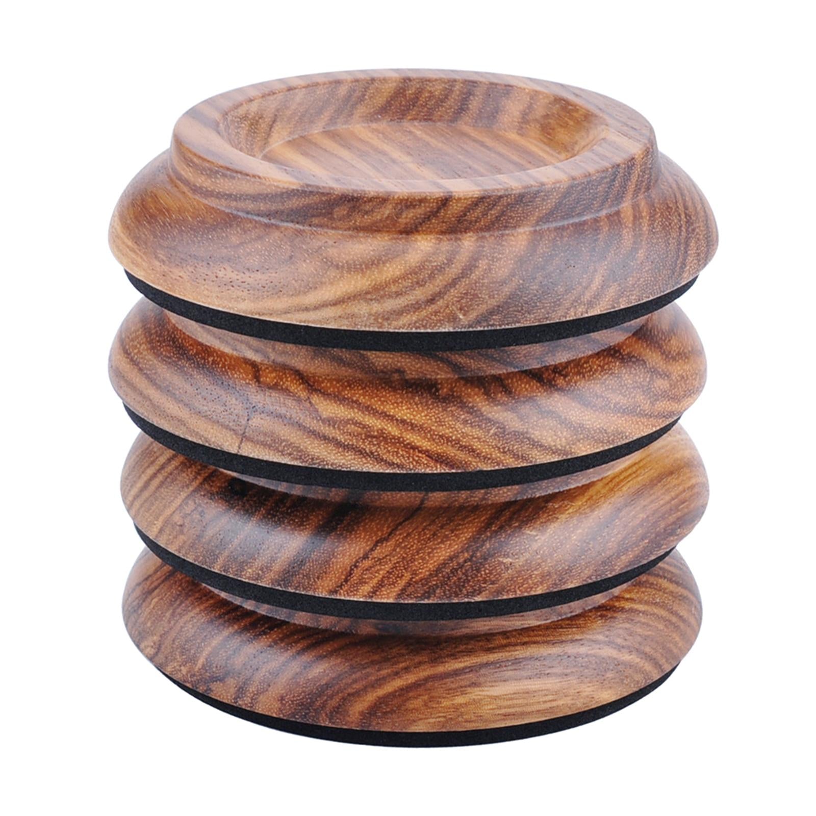 4 Pieces Anti Noise Piano Caster Cups Piano Accessories Zebra Wood