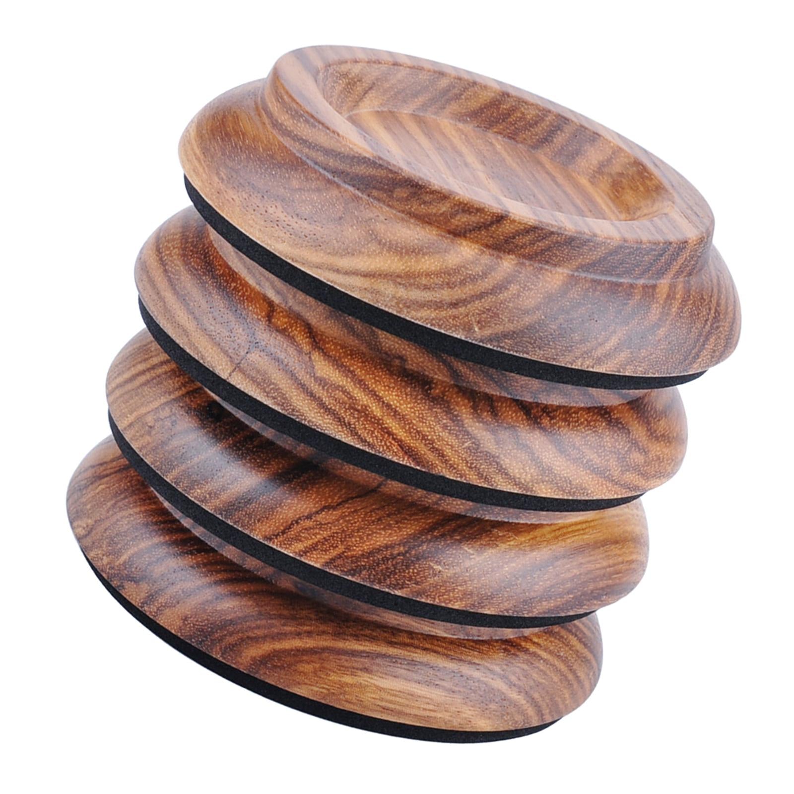 4 Pieces Anti Noise Piano Caster Cups Piano Accessories Zebra Wood