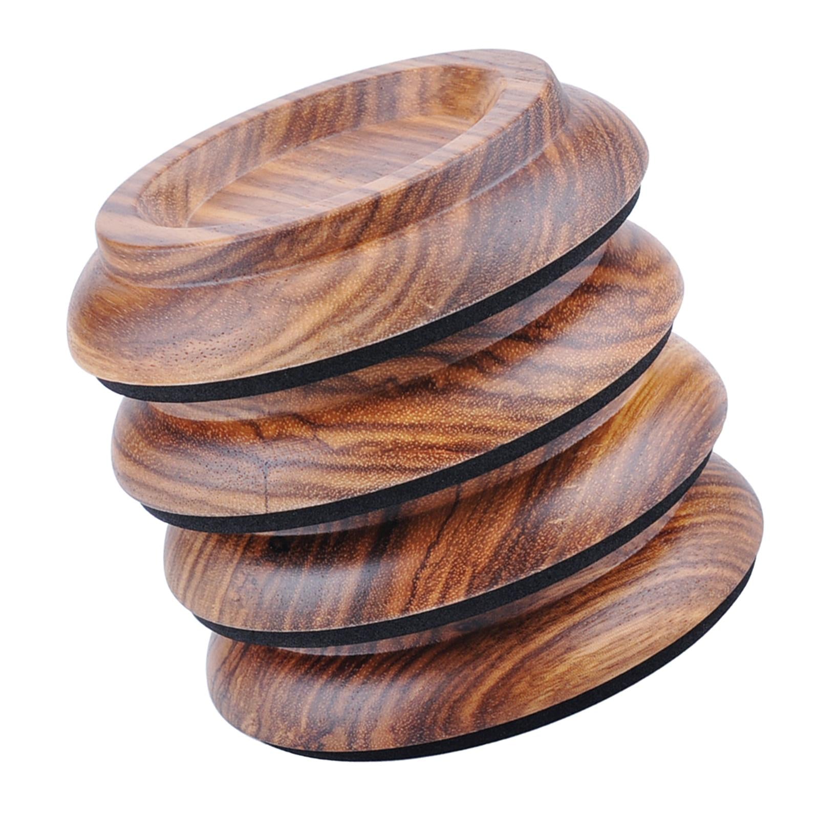 4 Pieces Anti Noise Piano Caster Cups Piano Accessories Zebra Wood