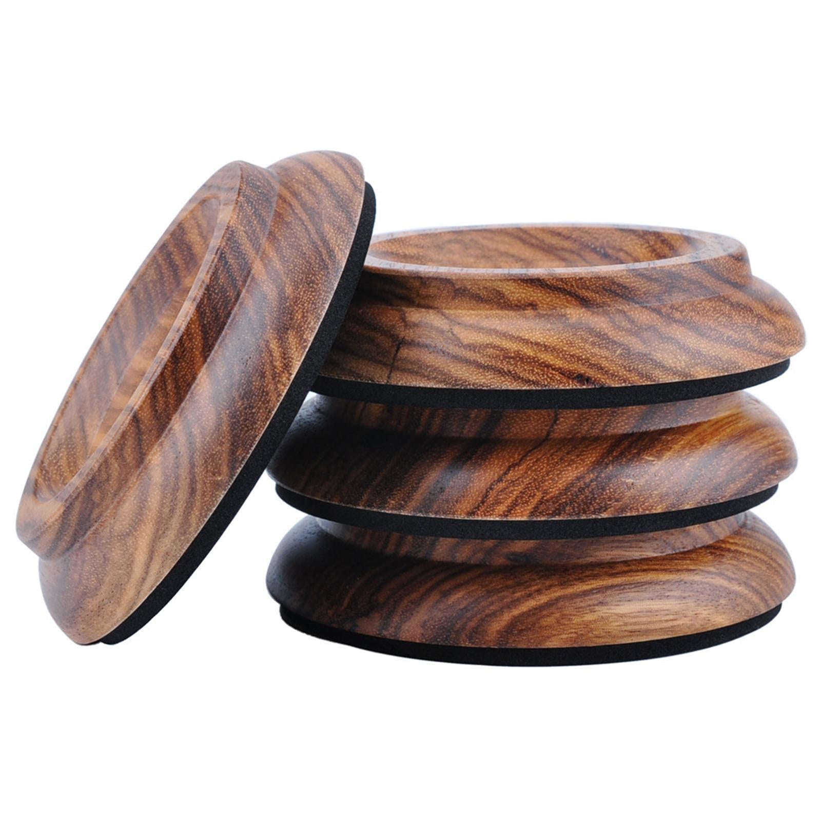 4 Pieces Anti Noise Piano Caster Cups Piano Accessories Zebra Wood