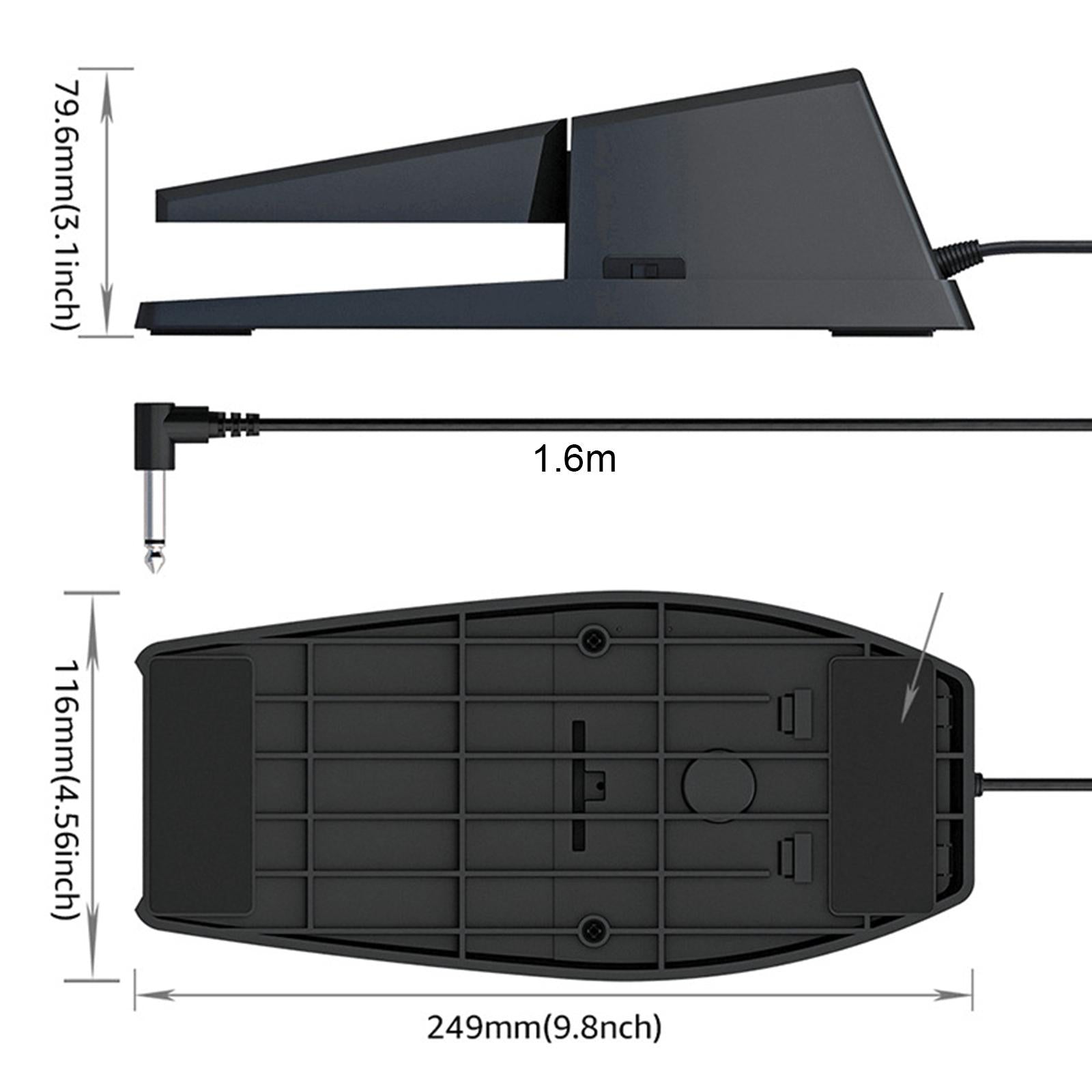 Sustain Pedal with Polarity Switch Widened Thickened for Yamaha Roland Korg