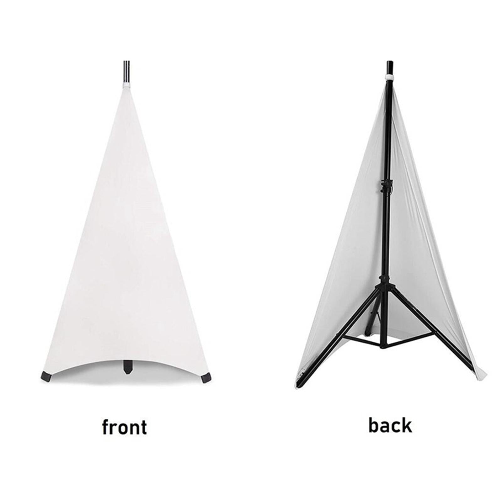 Universal Speaker Stand Cover Height Flexible for Weddings White 3 Sides