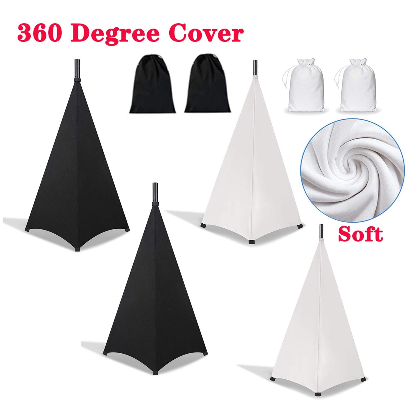 Universal Speaker Stand Cover Height Flexible for Weddings Black 3 Sides