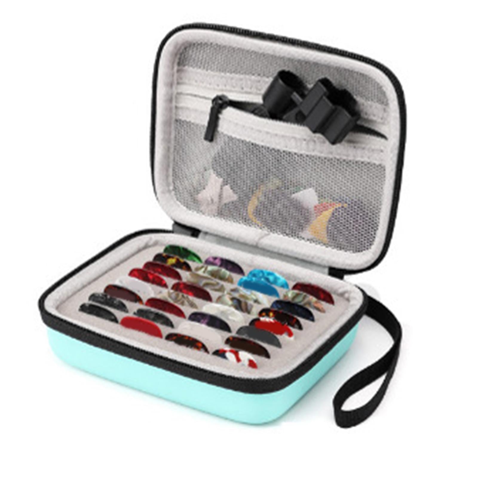 Leather Guitar Picks Holder Case Plectrums Bag for Guitar Pick Blue