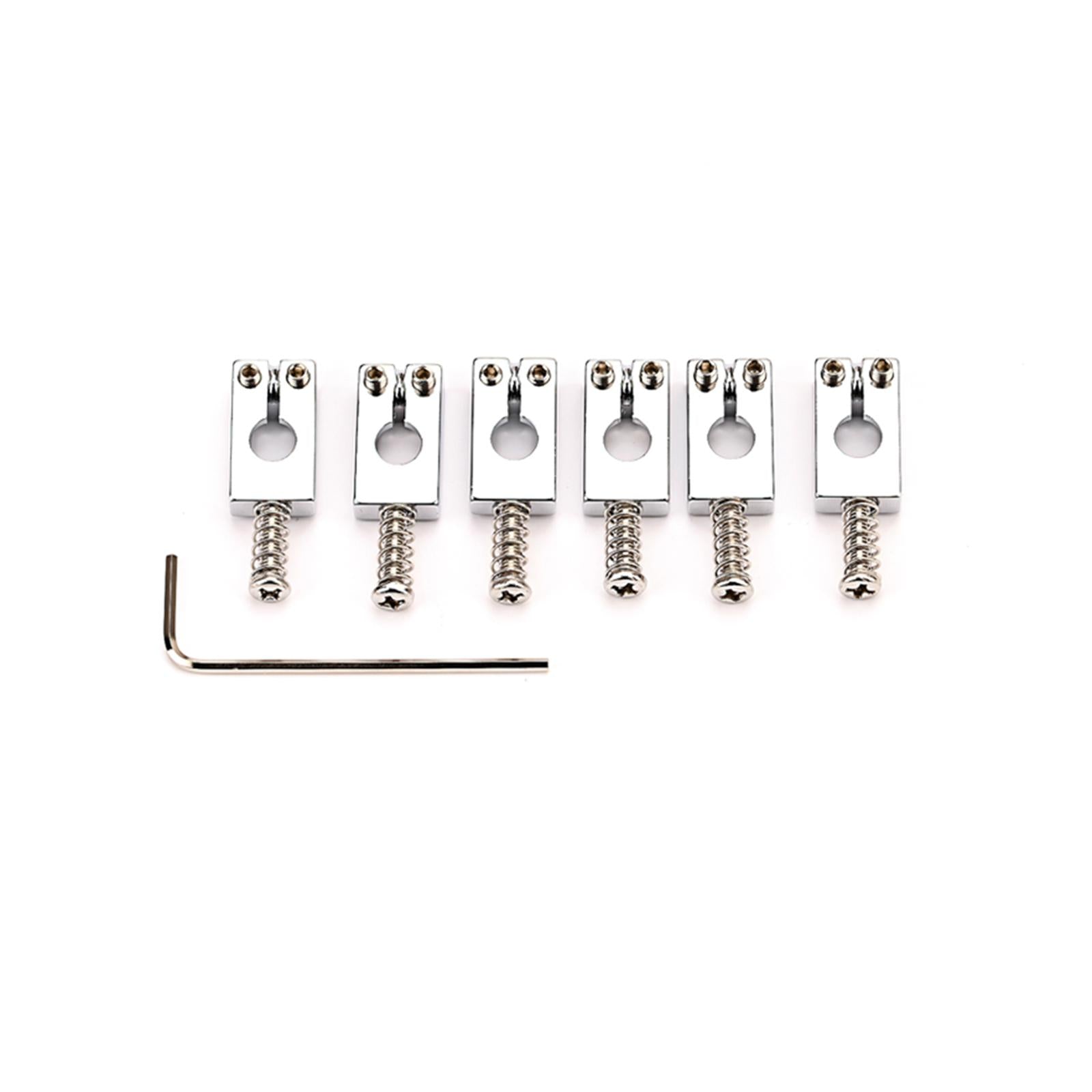 6x Guitar Bridge Rolling Saddles Easy Install Silver for Electric Guitar