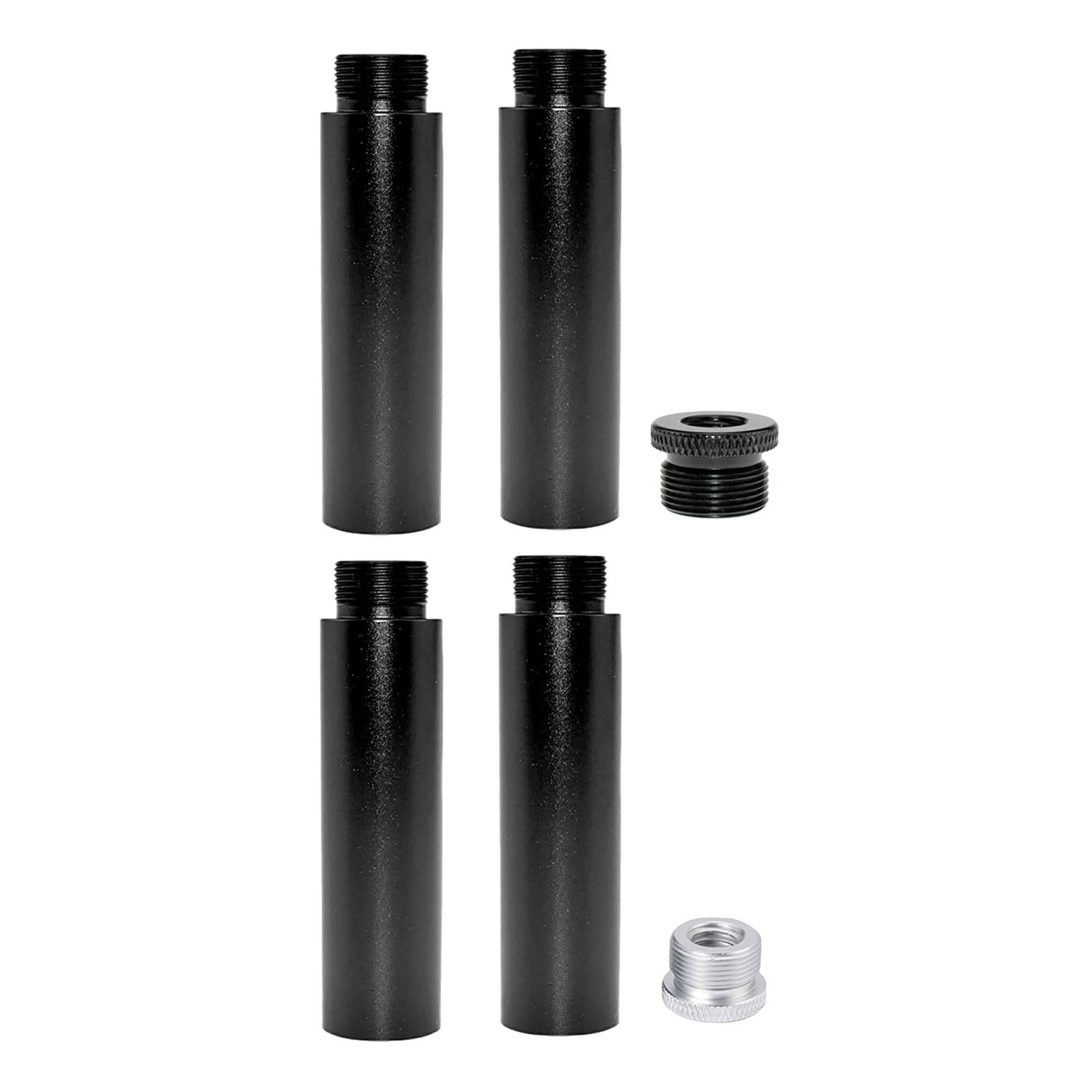 2x Aluminum Alloy Mic Stand Extension Tube & Metal Adapter for Arm Stand F5A