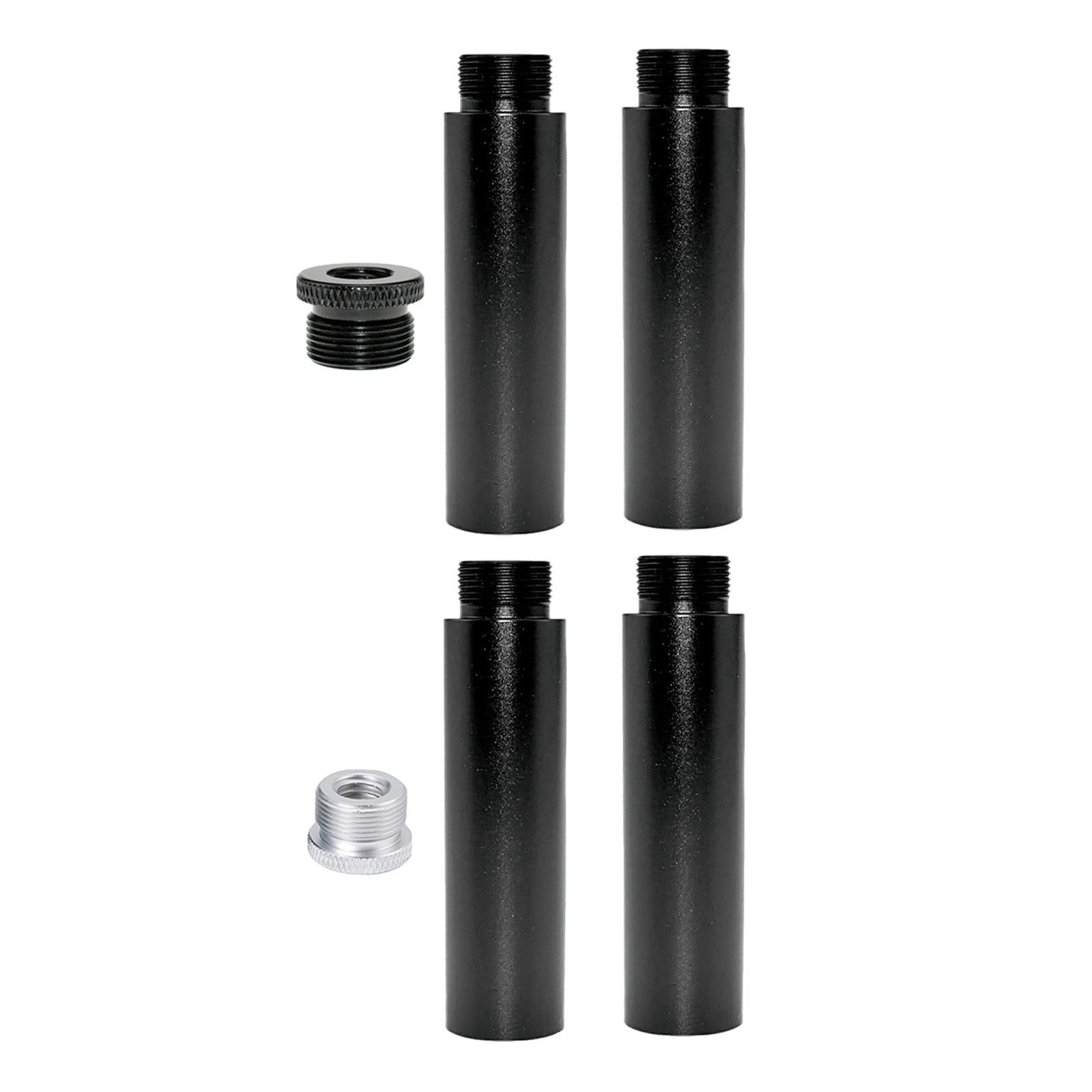 2x Aluminum Alloy Mic Stand Extension Tube & Metal Adapter for Arm Stand F5A