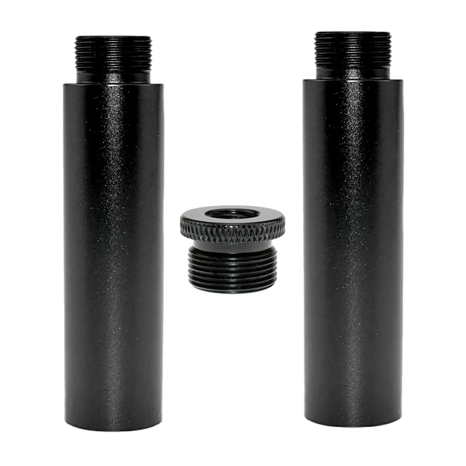 2x Aluminum Alloy Mic Stand Extension Tube & Metal Adapter for Arm Stand F5A