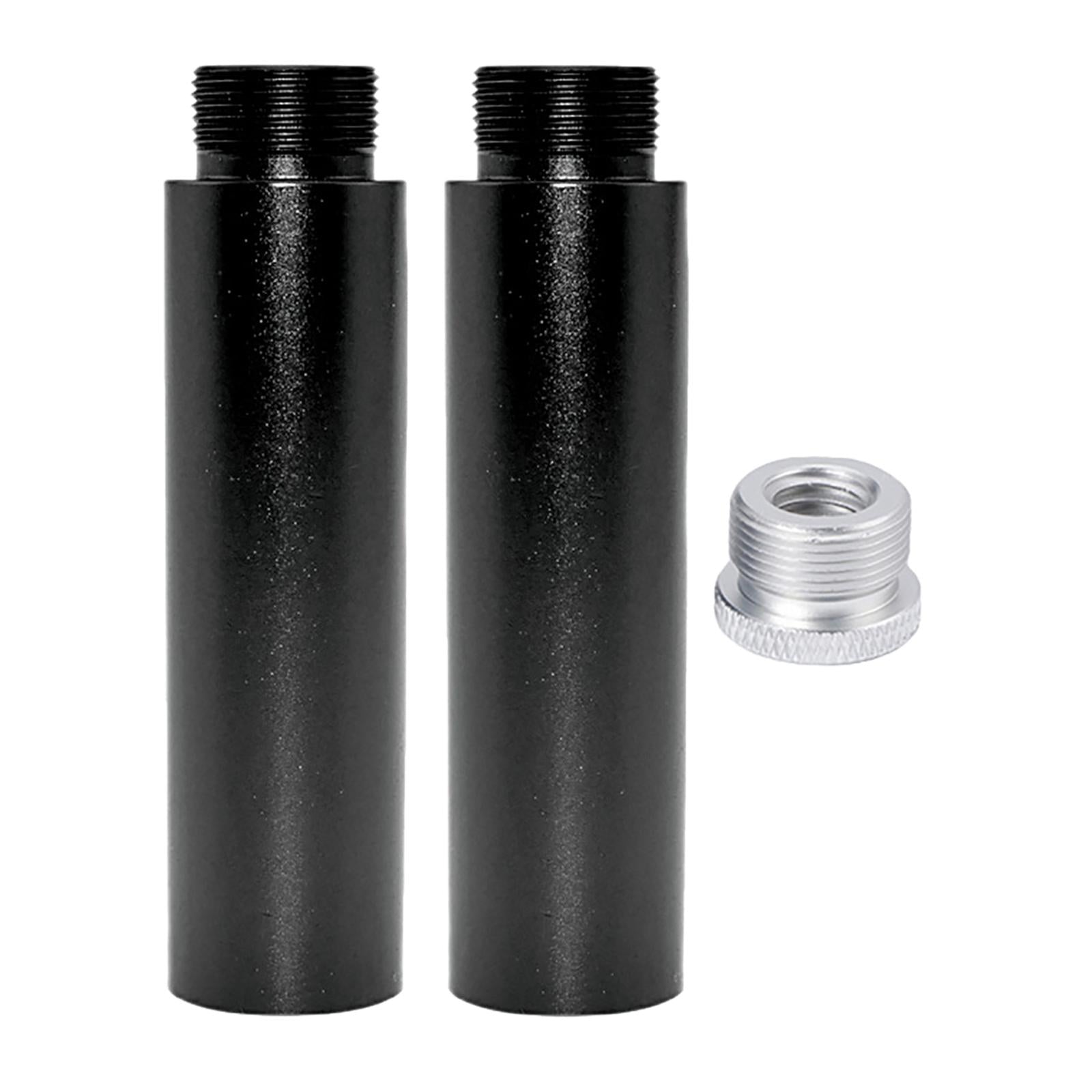 2x Aluminum Alloy Mic Stand Extension Tube & Metal Adapter for Arm Stand F5B