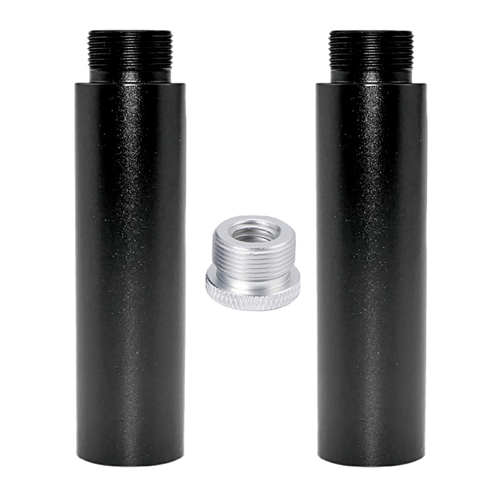2x Aluminum Alloy Mic Stand Extension Tube & Metal Adapter for Arm Stand F5B