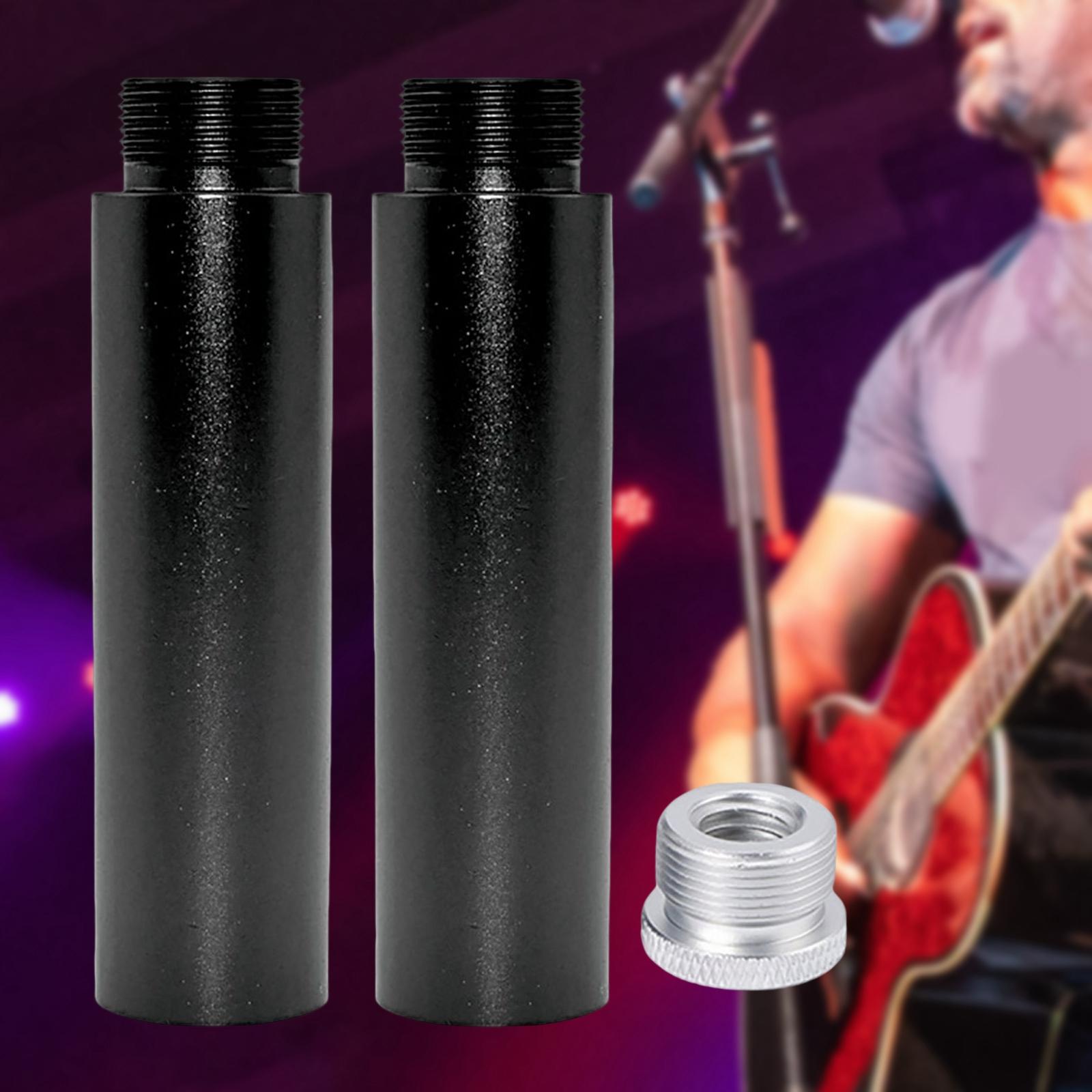 2x Aluminum Alloy Mic Stand Extension Tube & Metal Adapter for Arm Stand F5B