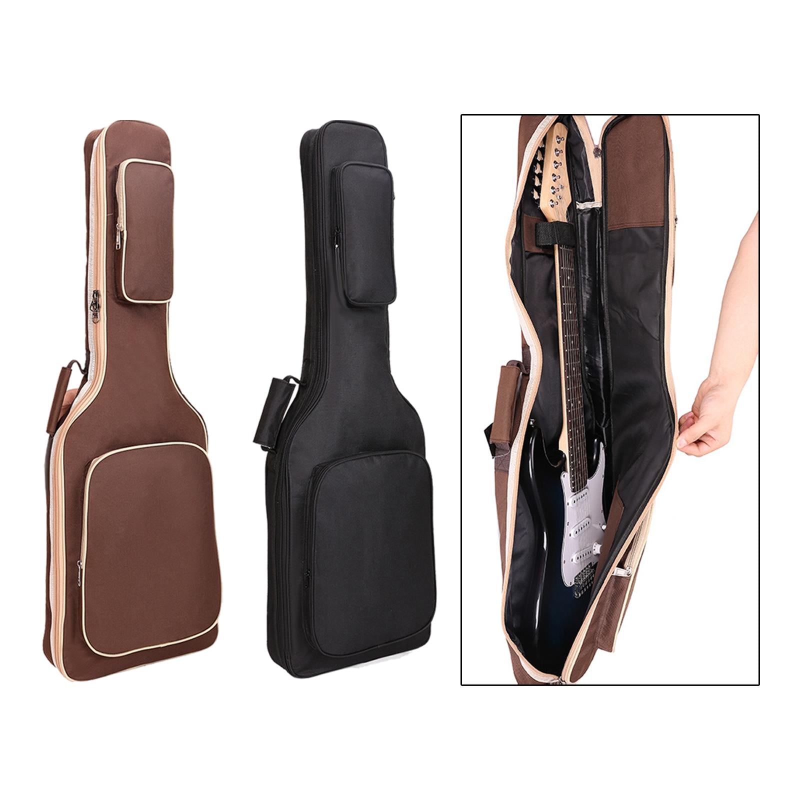 Oxford Electric Guitar Case with Pockets Organizer 7mm Cotton Coffee