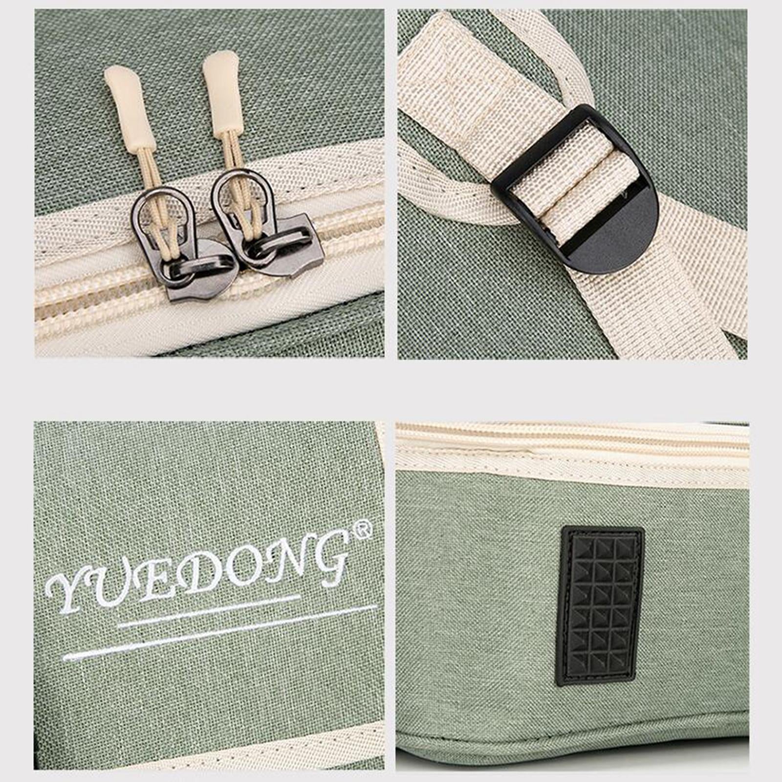 Gourd Silk Bag with Double Shouler Straps Zipper Accessories for Traveling Green