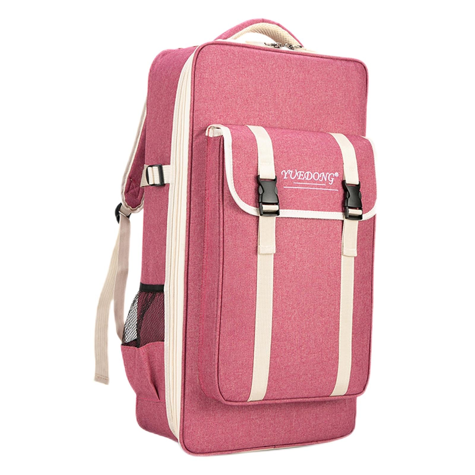 Gourd Silk Bag with Double Shouler Straps Zipper Accessories for Traveling Pink