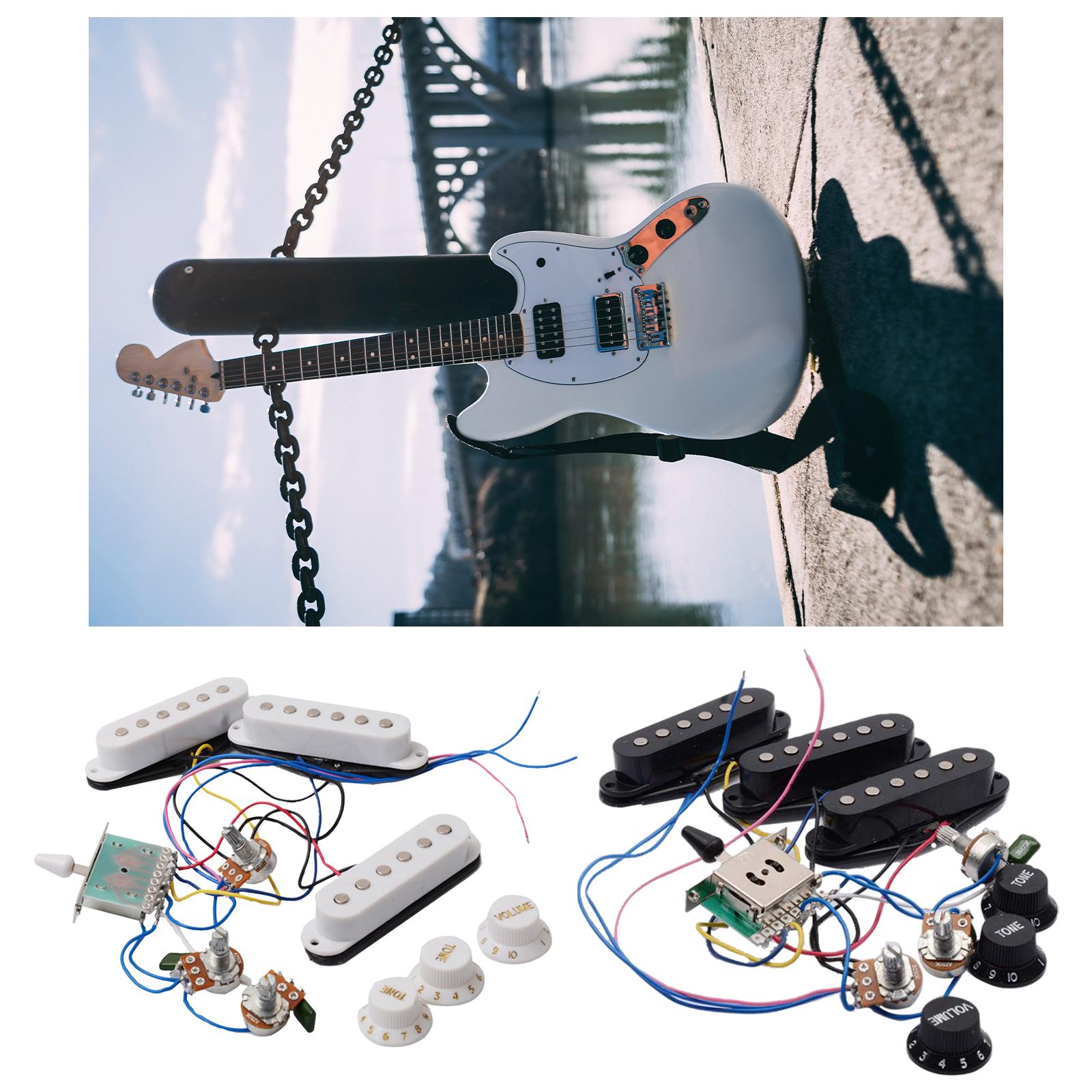 Guitar Pickup Set Passive Pickup 250K for ST Electric Guitar Accessory White