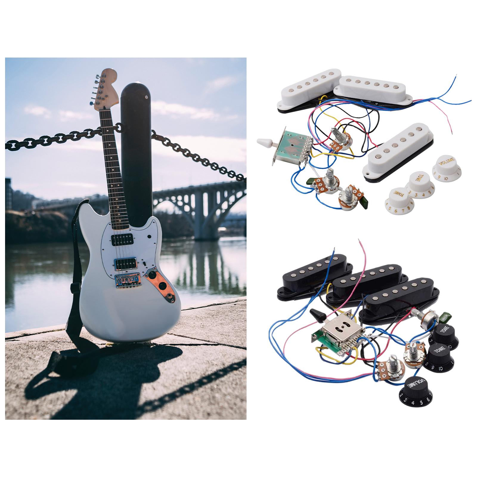 Guitar Pickup Set Passive Pickup 250K for ST Electric Guitar Accessory White