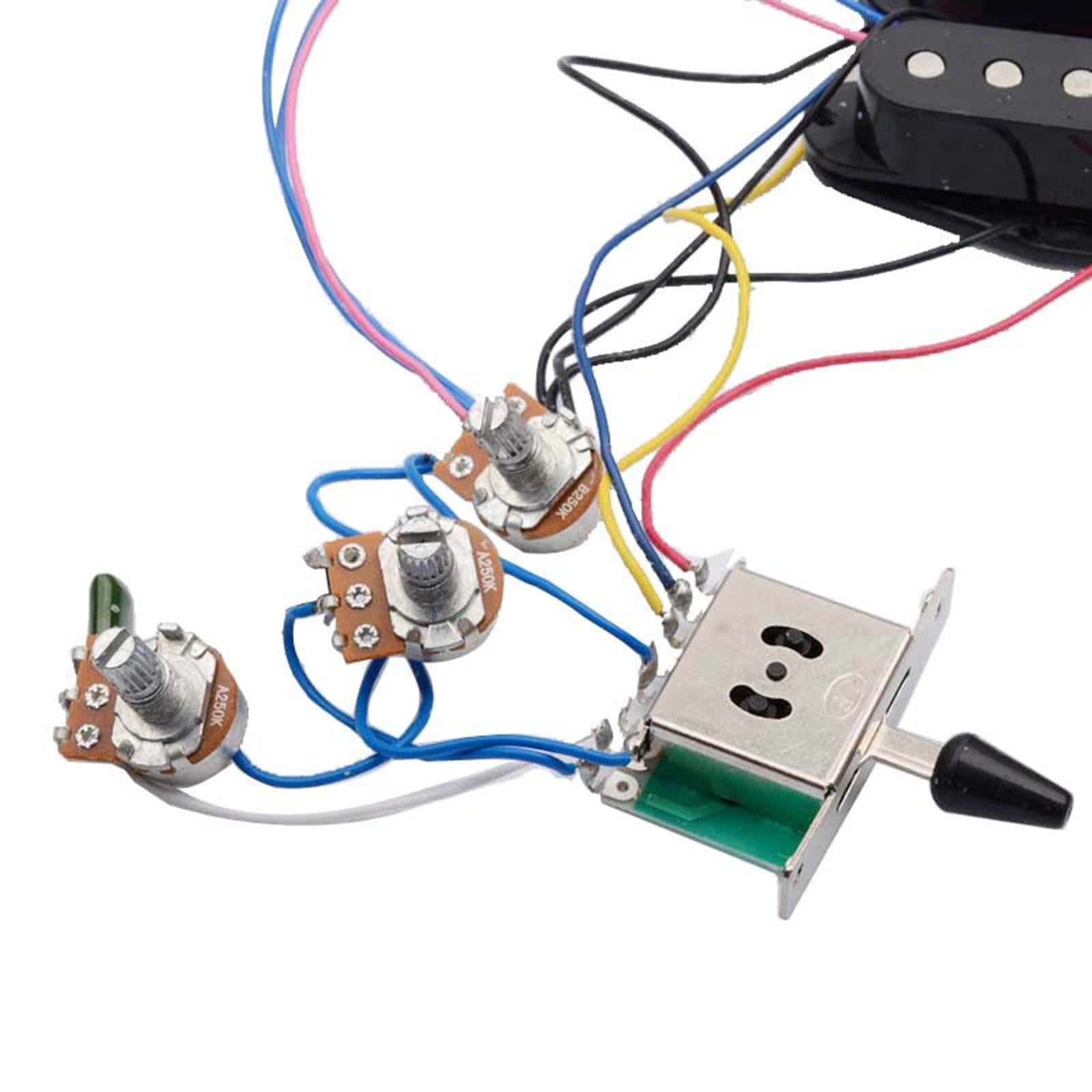 Guitar Pickup Set Passive Pickup 250K for ST Electric Guitar Accessory White
