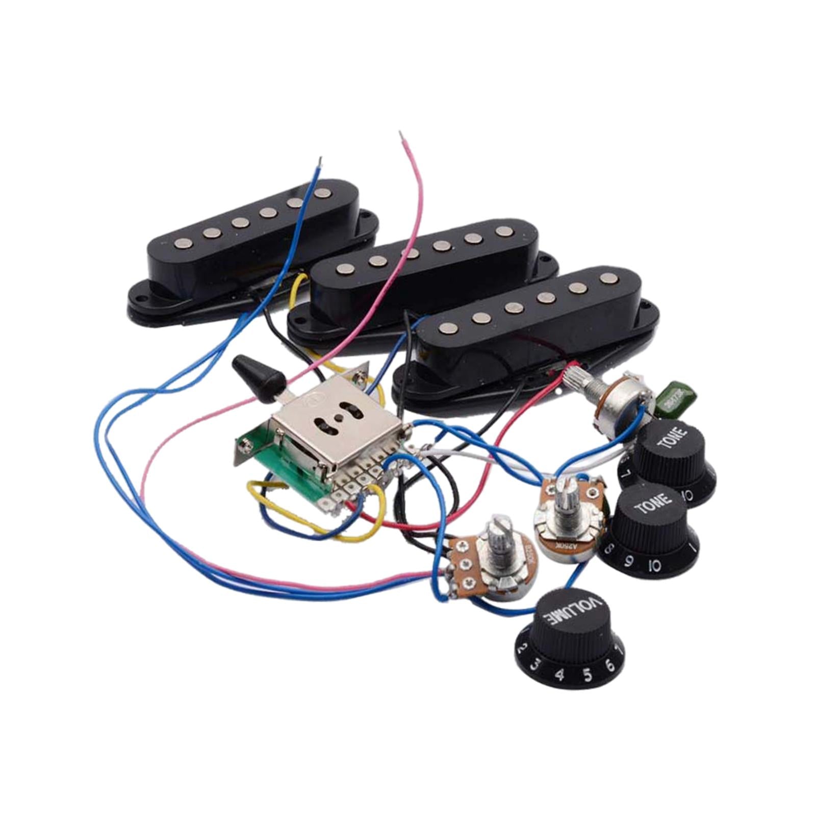 Guitar Pickup Set Passive Pickup 250K for ST Electric Guitar Accessory Black