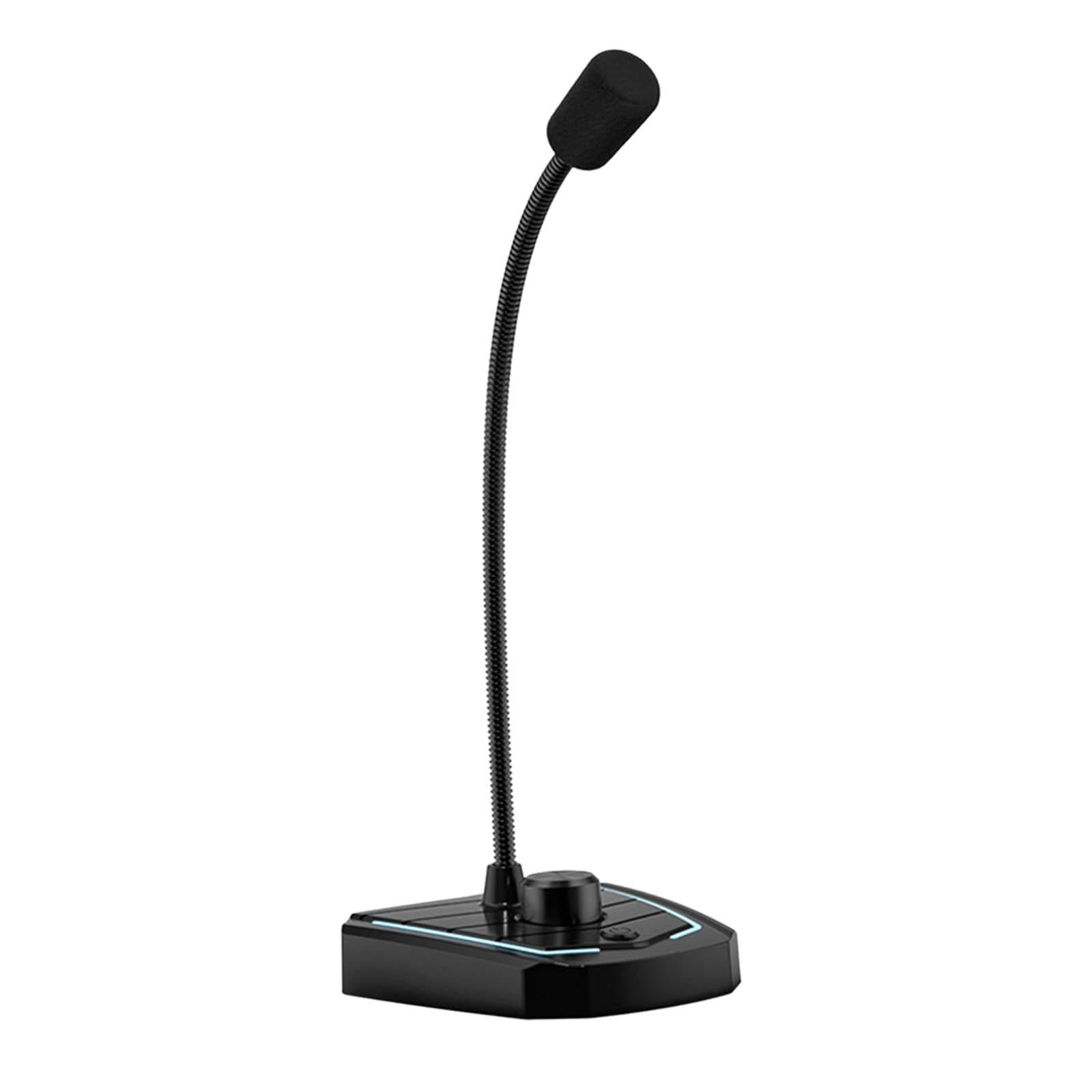 USB Microphone Adjustable Gooseneck RGB Light for Games Broadcasting Skype