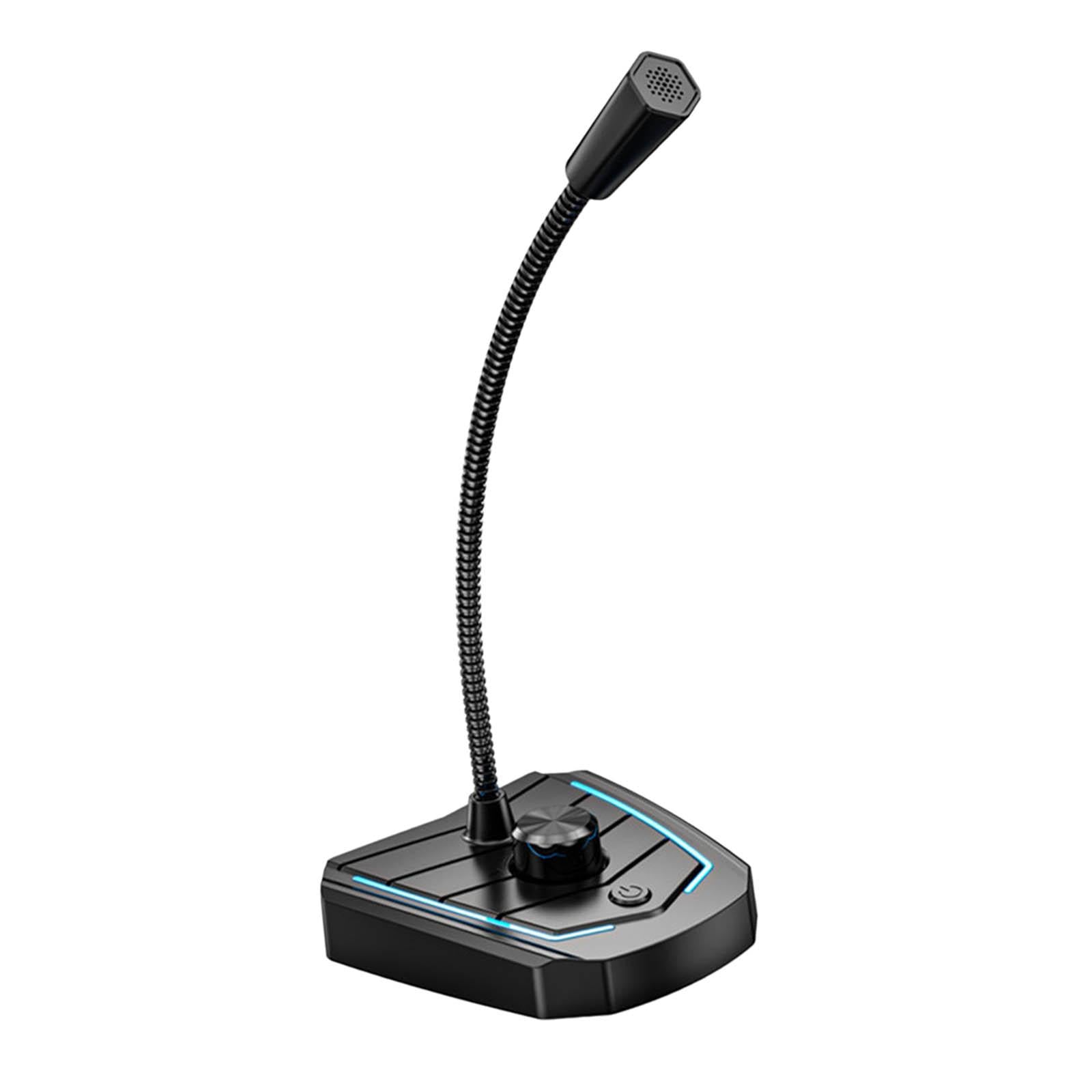 USB Microphone Adjustable Gooseneck RGB Light for Games Broadcasting Skype