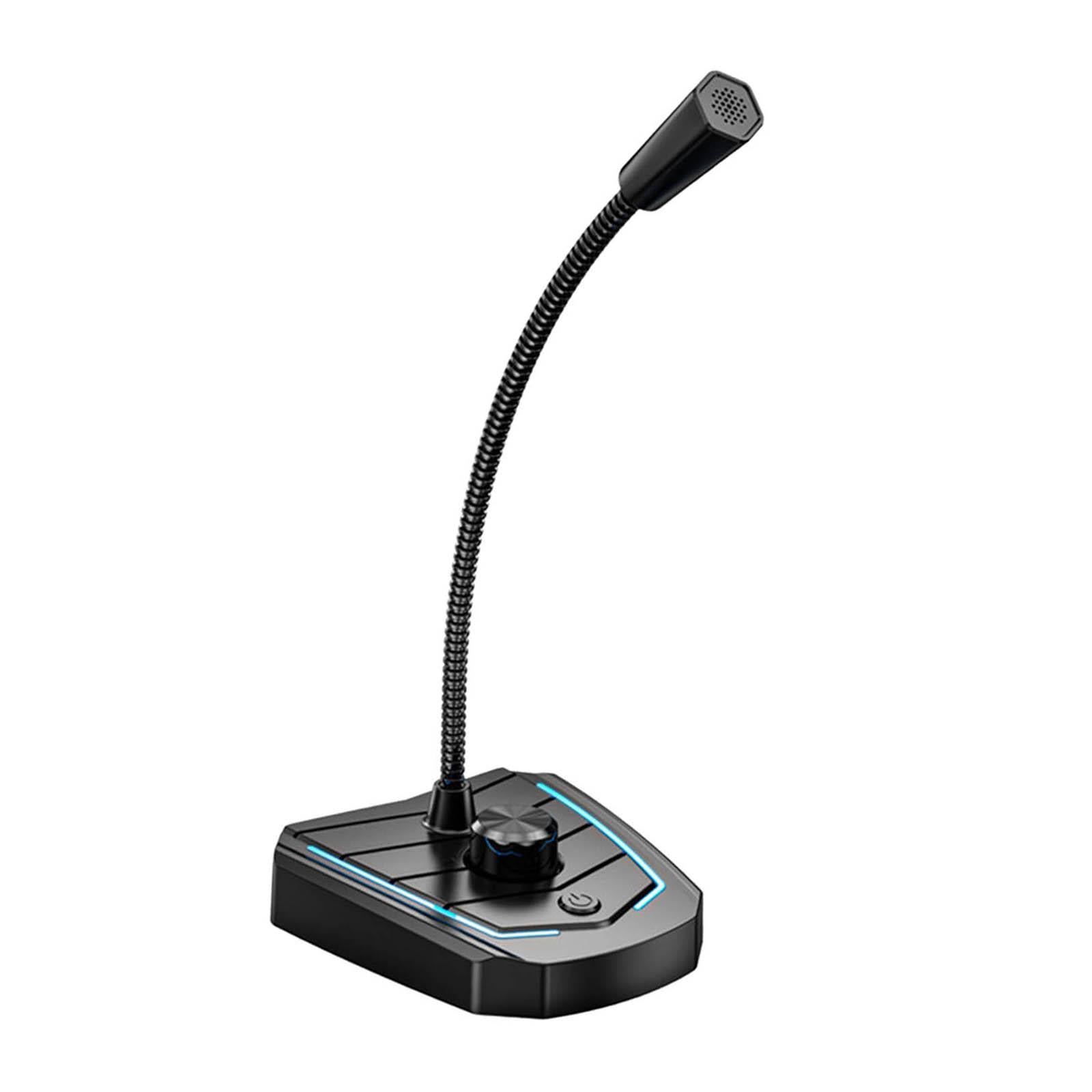 USB Microphone Adjustable Gooseneck RGB Light for Games Broadcasting Skype
