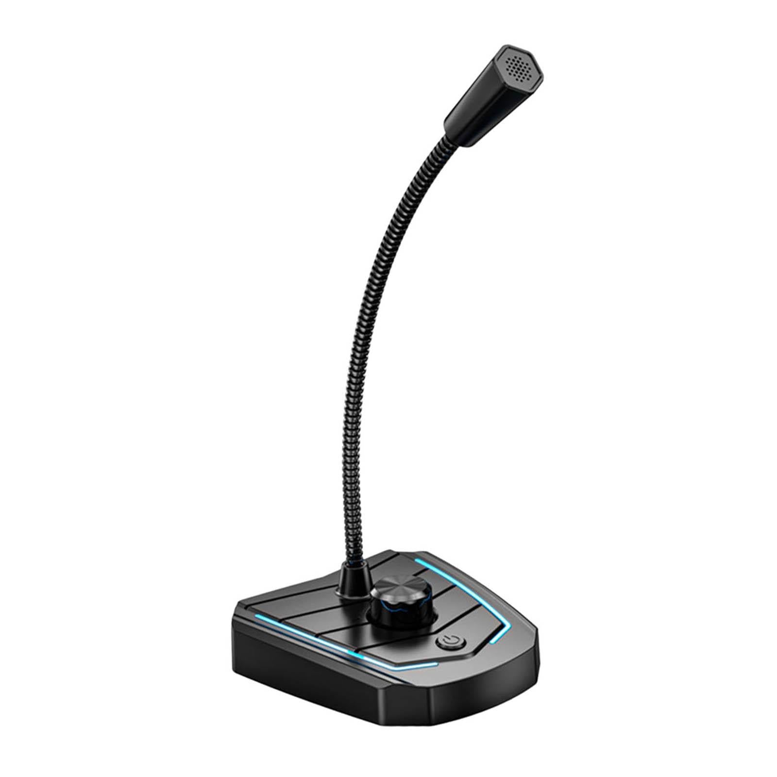 USB Microphone Adjustable Gooseneck RGB Light for Games Broadcasting Skype